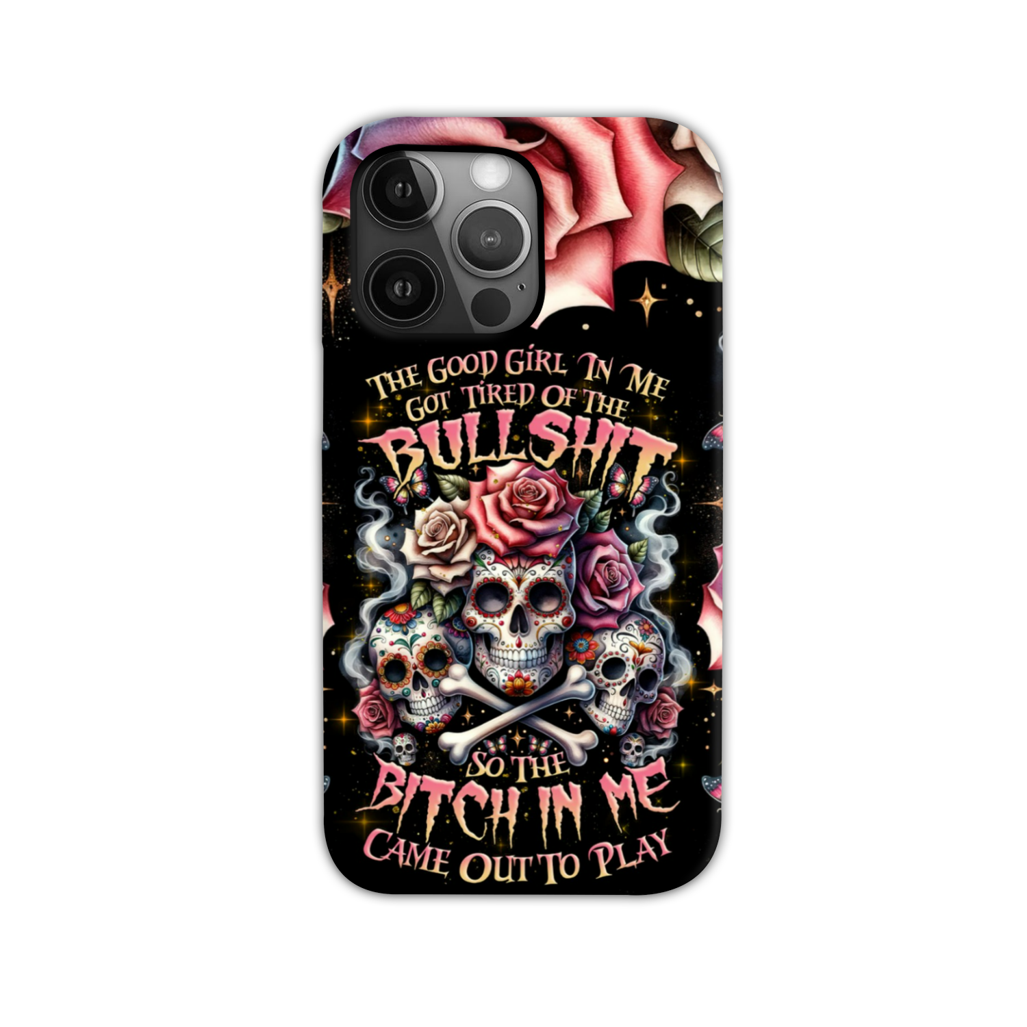 THE GOOD GIRL IN ME BONES SUGAR SKULL PHONE CASE - TLNZ2201243