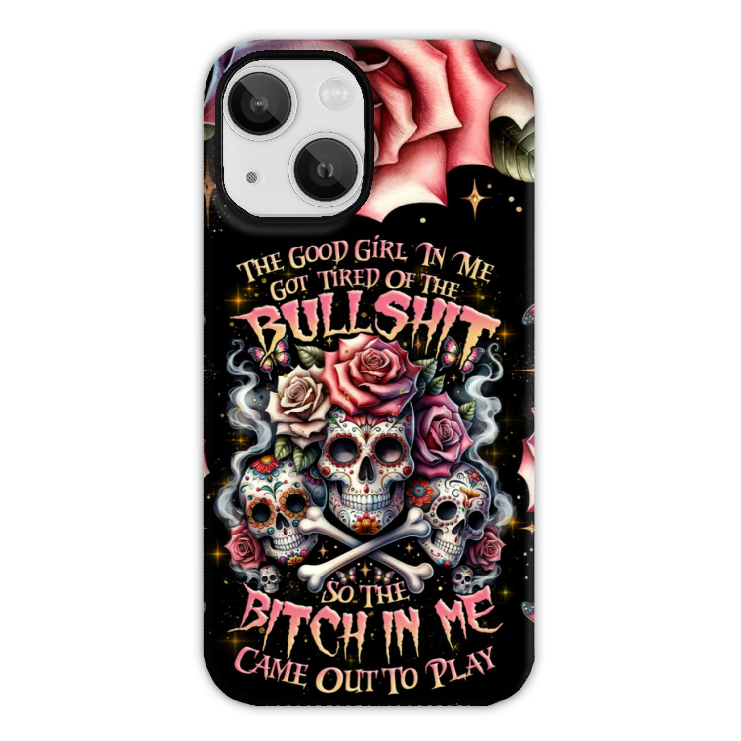 THE GOOD GIRL IN ME BONES SUGAR SKULL PHONE CASE - TLNZ2201243