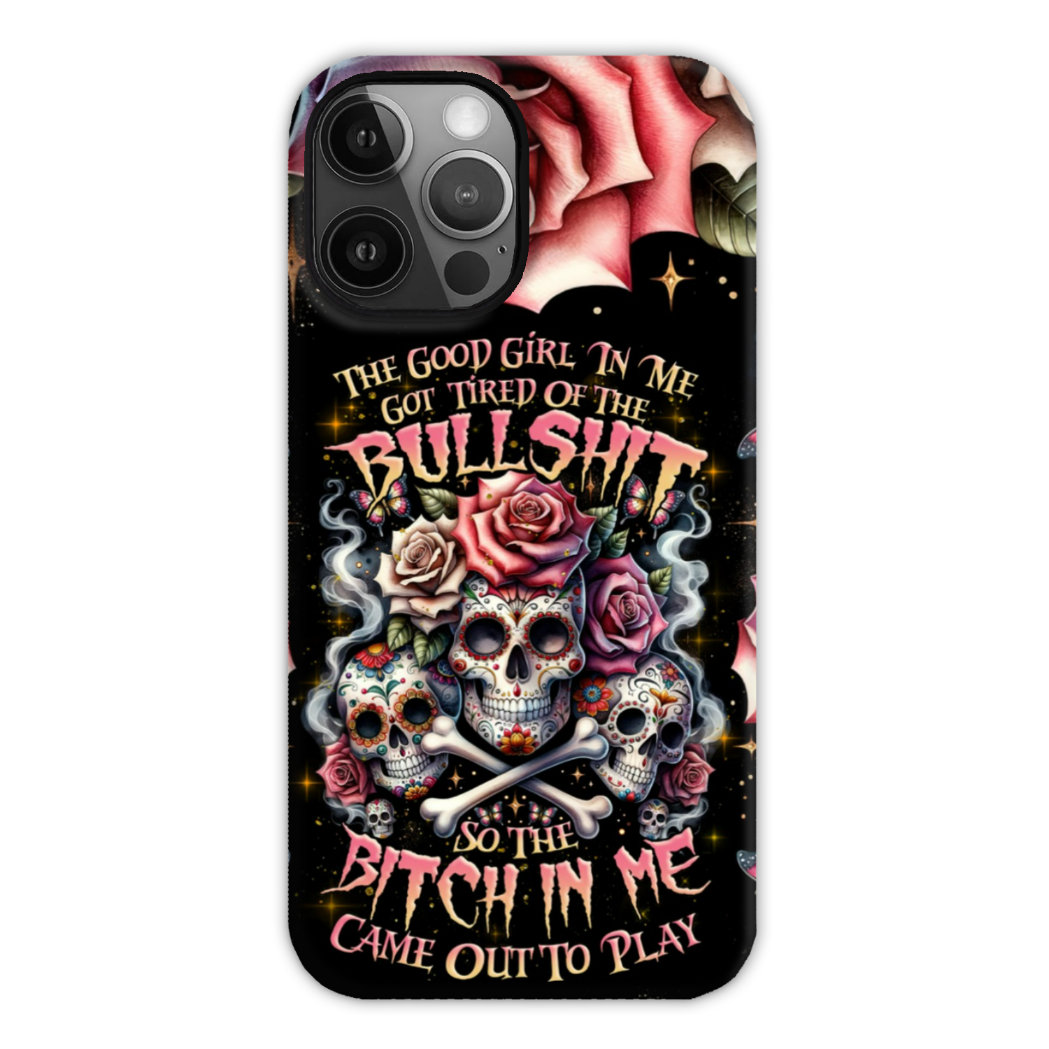 THE GOOD GIRL IN ME BONES SUGAR SKULL PHONE CASE - TLNZ2201243