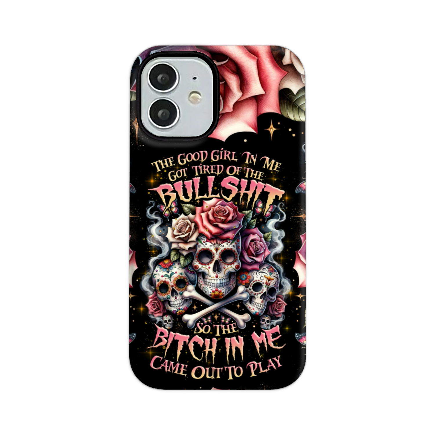 THE GOOD GIRL IN ME BONES SUGAR SKULL PHONE CASE - TLNZ2201243