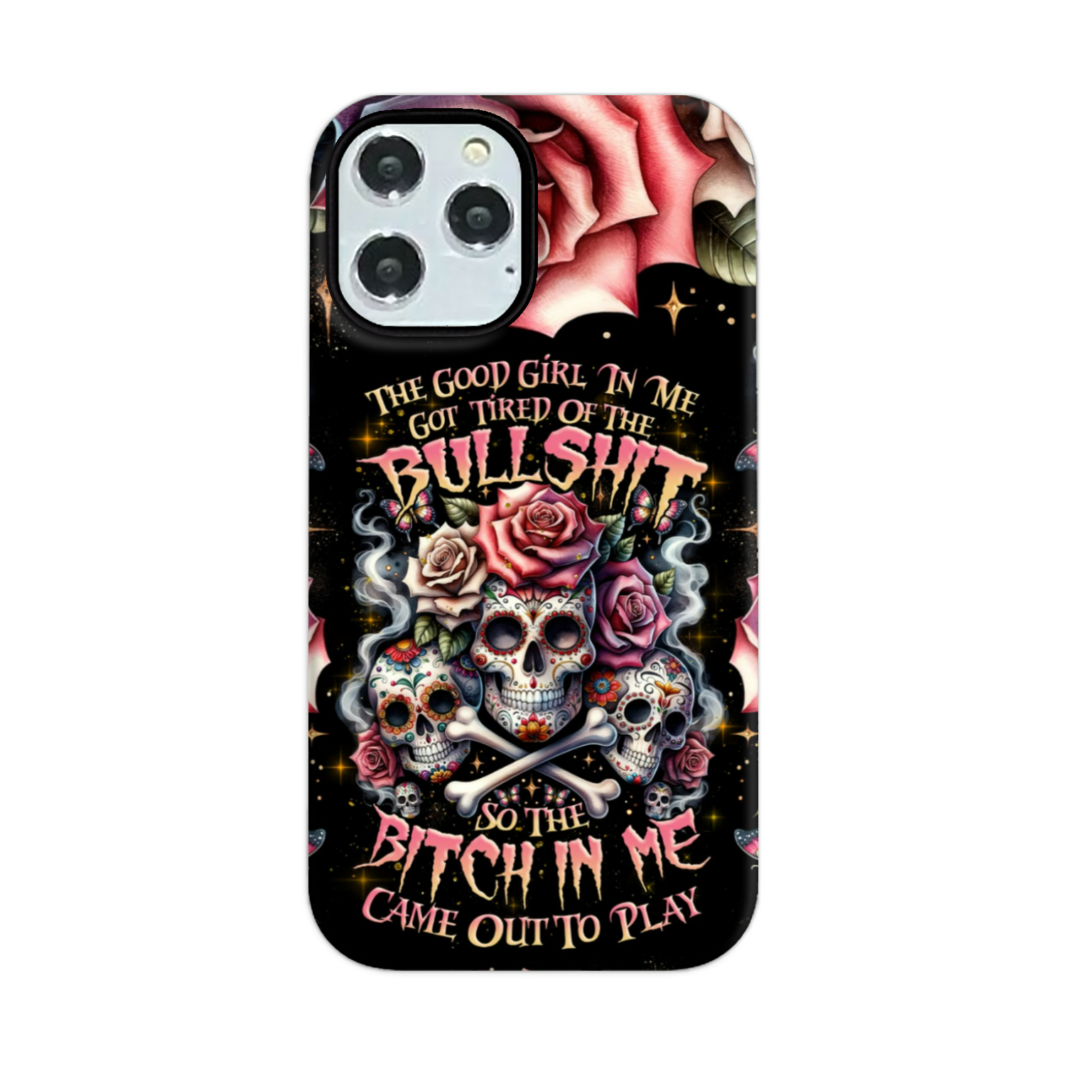 THE GOOD GIRL IN ME BONES SUGAR SKULL PHONE CASE - TLNZ2201243