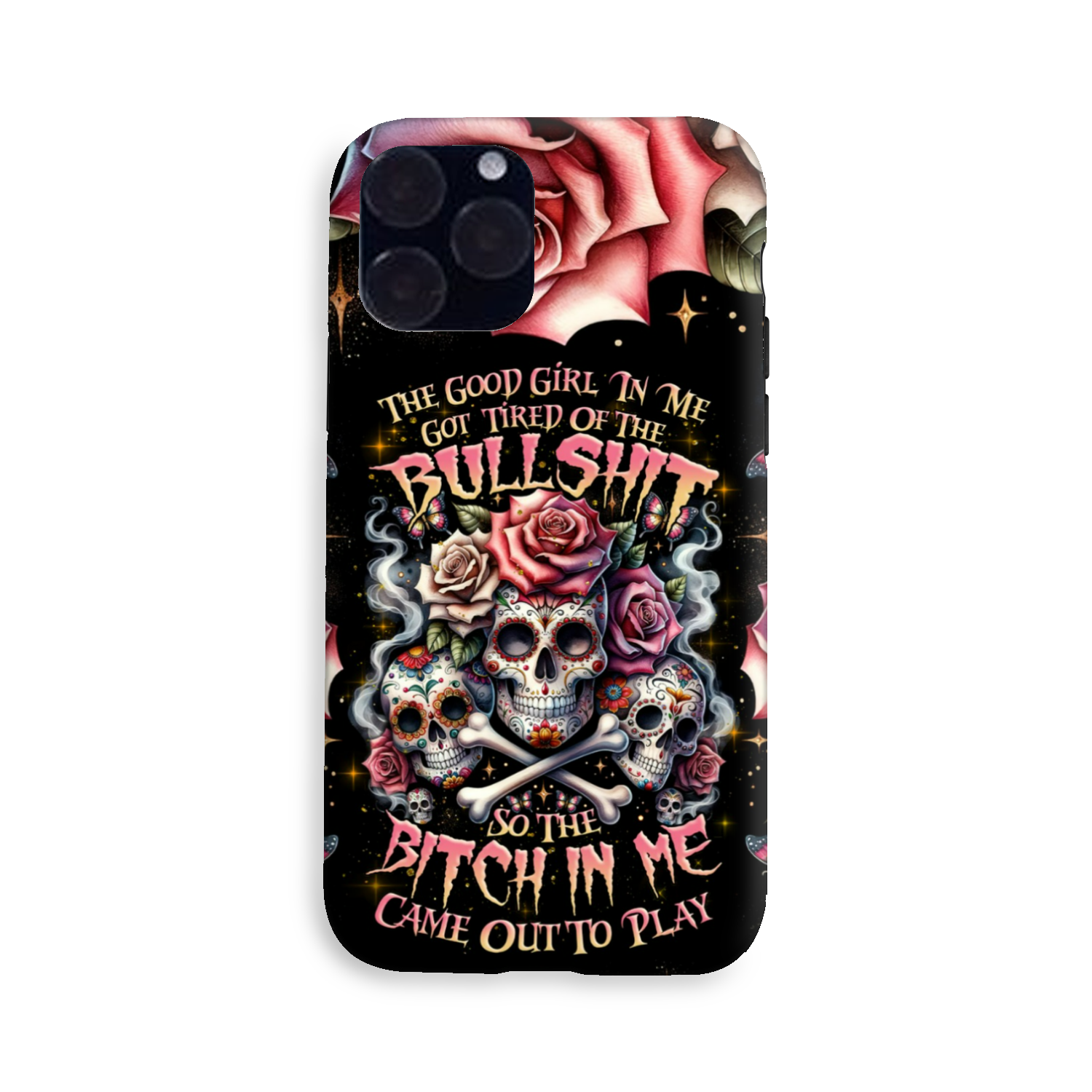 THE GOOD GIRL IN ME BONES SUGAR SKULL PHONE CASE - TLNZ2201243