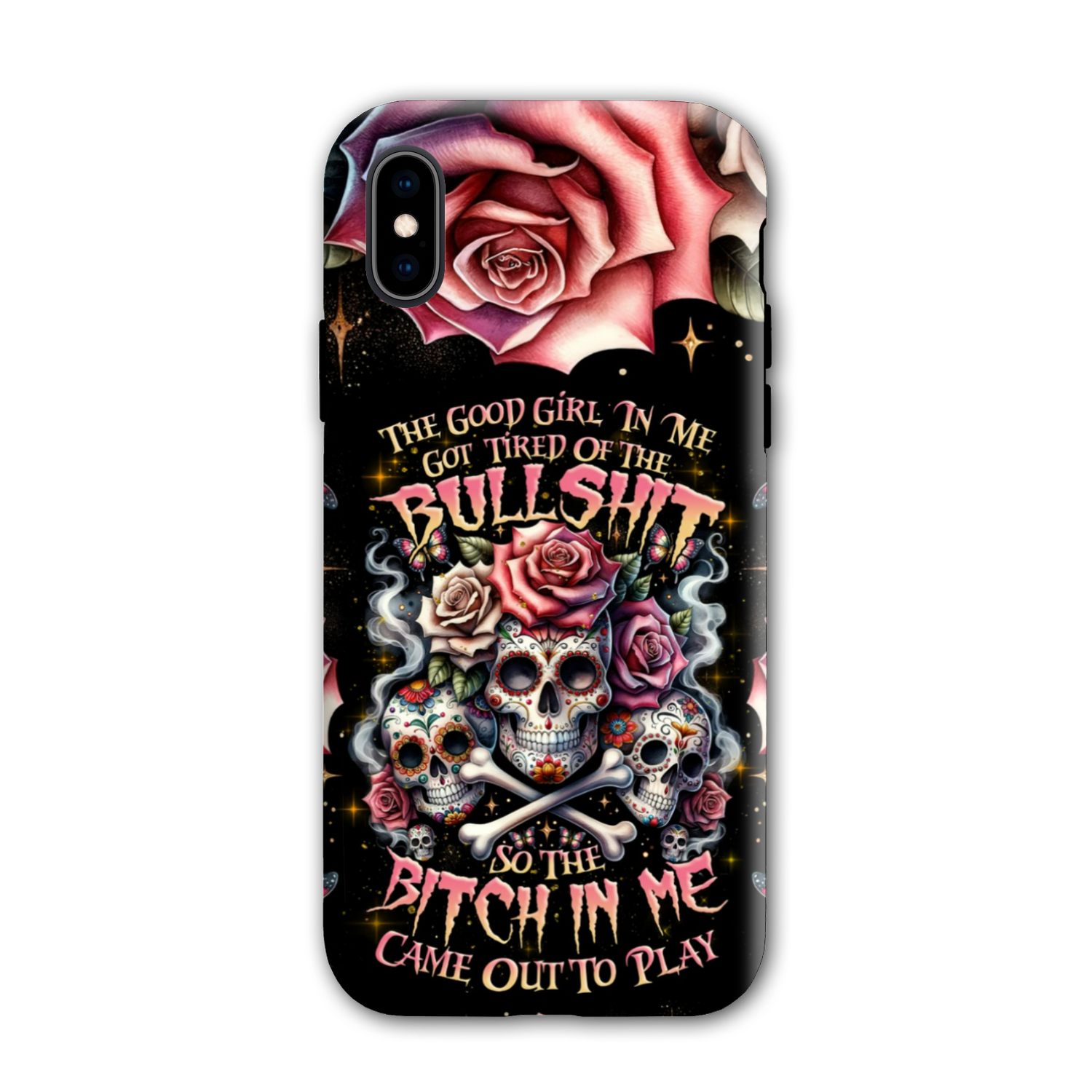 THE GOOD GIRL IN ME BONES SUGAR SKULL PHONE CASE - TLNZ2201243