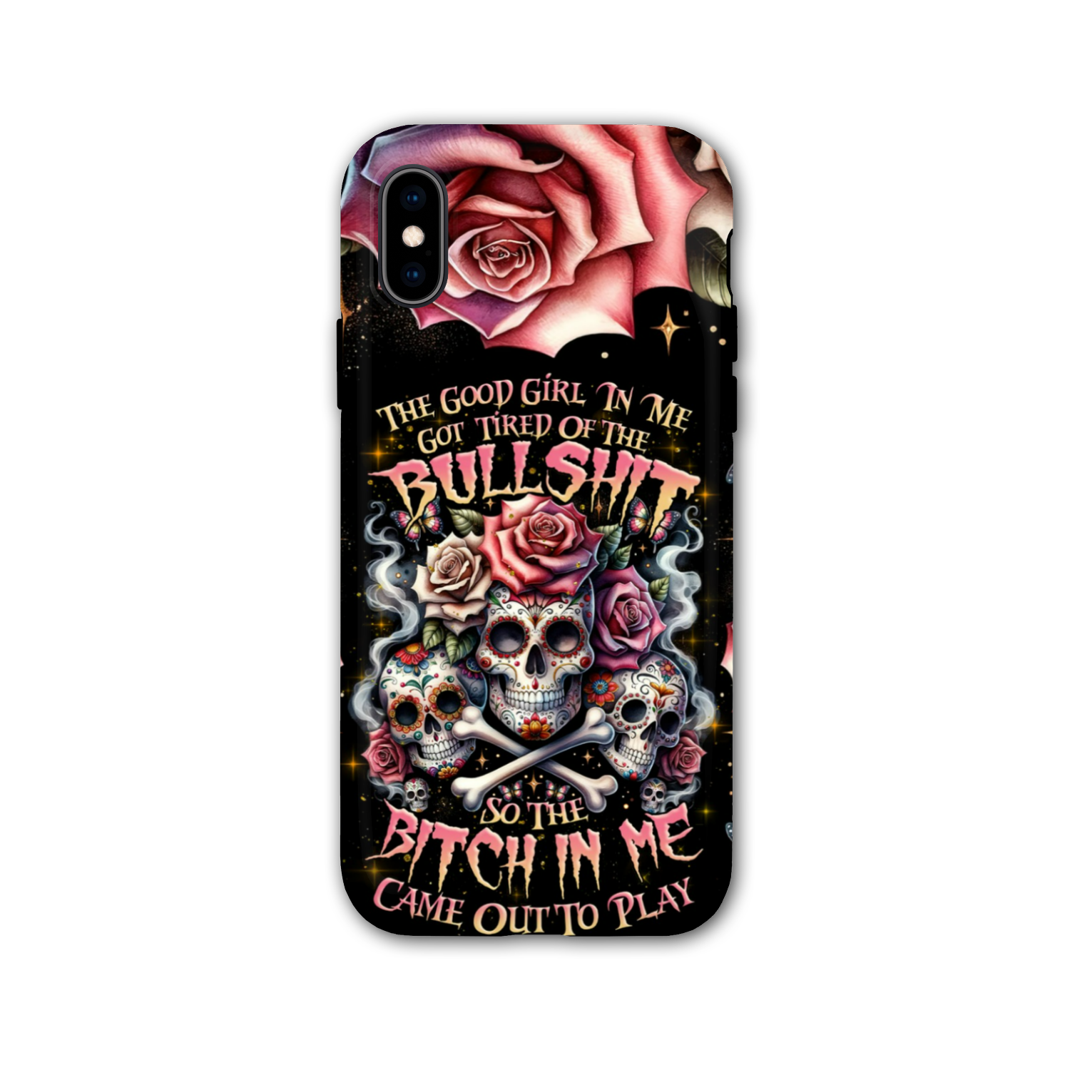 THE GOOD GIRL IN ME BONES SUGAR SKULL PHONE CASE - TLNZ2201243