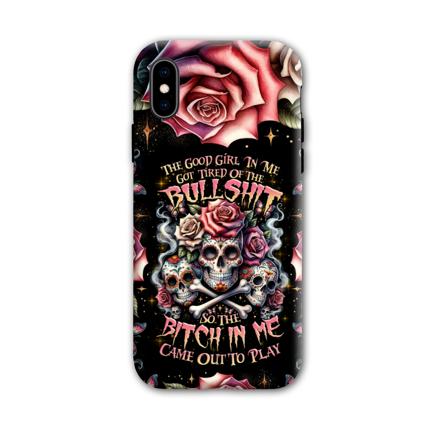 THE GOOD GIRL IN ME BONES SUGAR SKULL PHONE CASE - TLNZ2201243