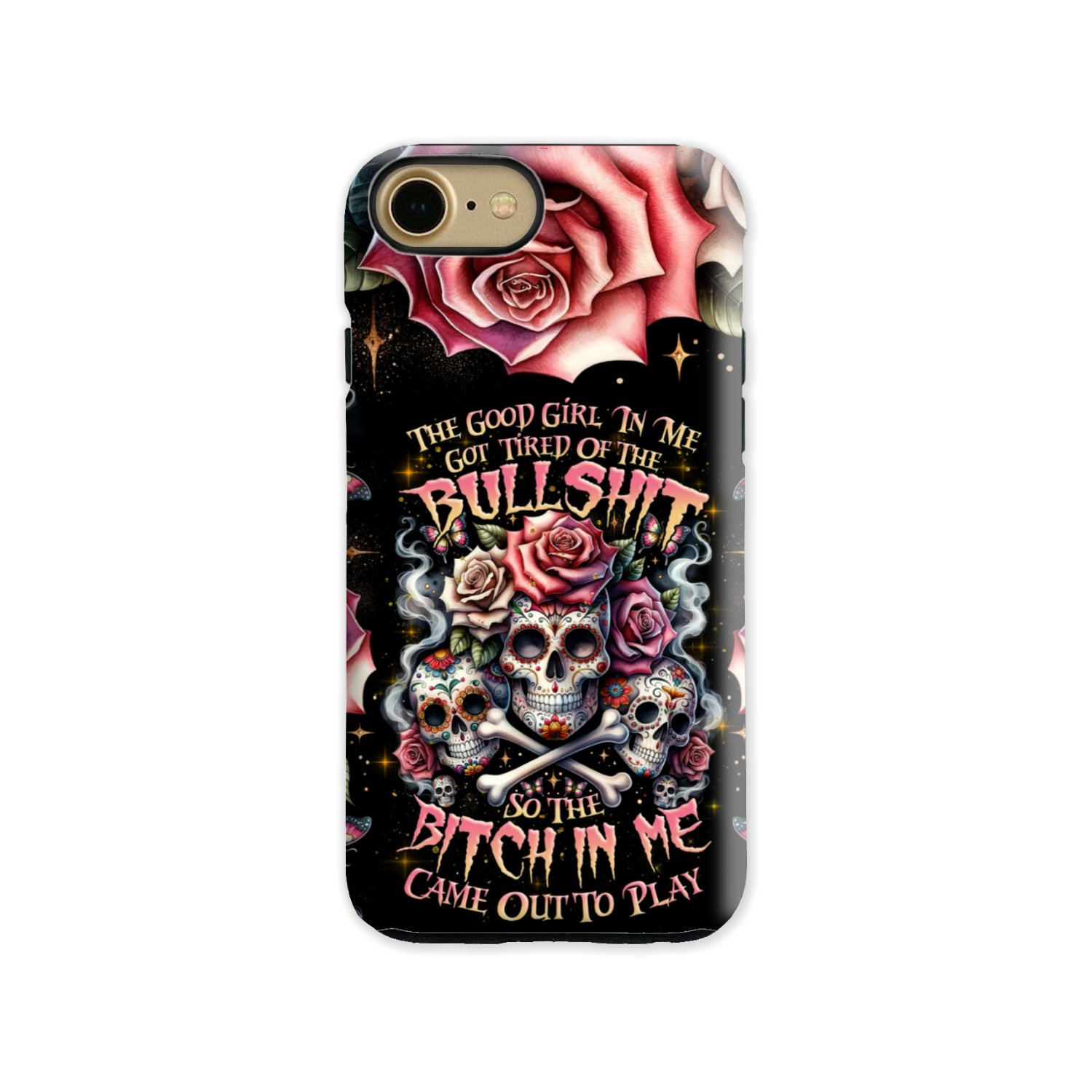 THE GOOD GIRL IN ME BONES SUGAR SKULL PHONE CASE - TLNZ2201243