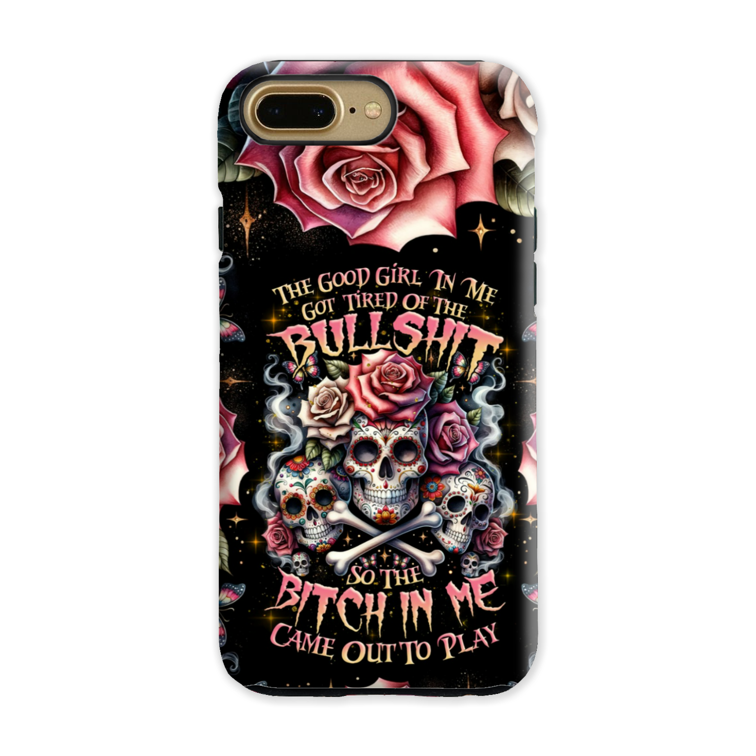 THE GOOD GIRL IN ME BONES SUGAR SKULL PHONE CASE - TLNZ2201243