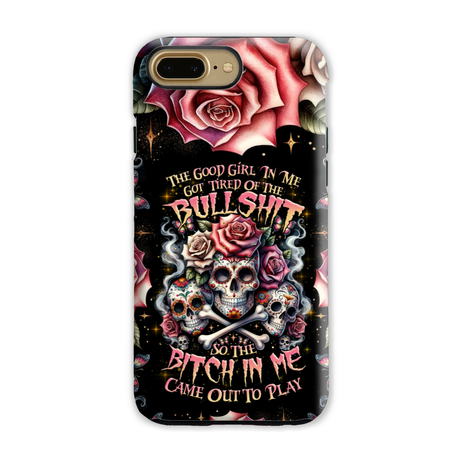 THE GOOD GIRL IN ME BONES SUGAR SKULL PHONE CASE - TLNZ2201243