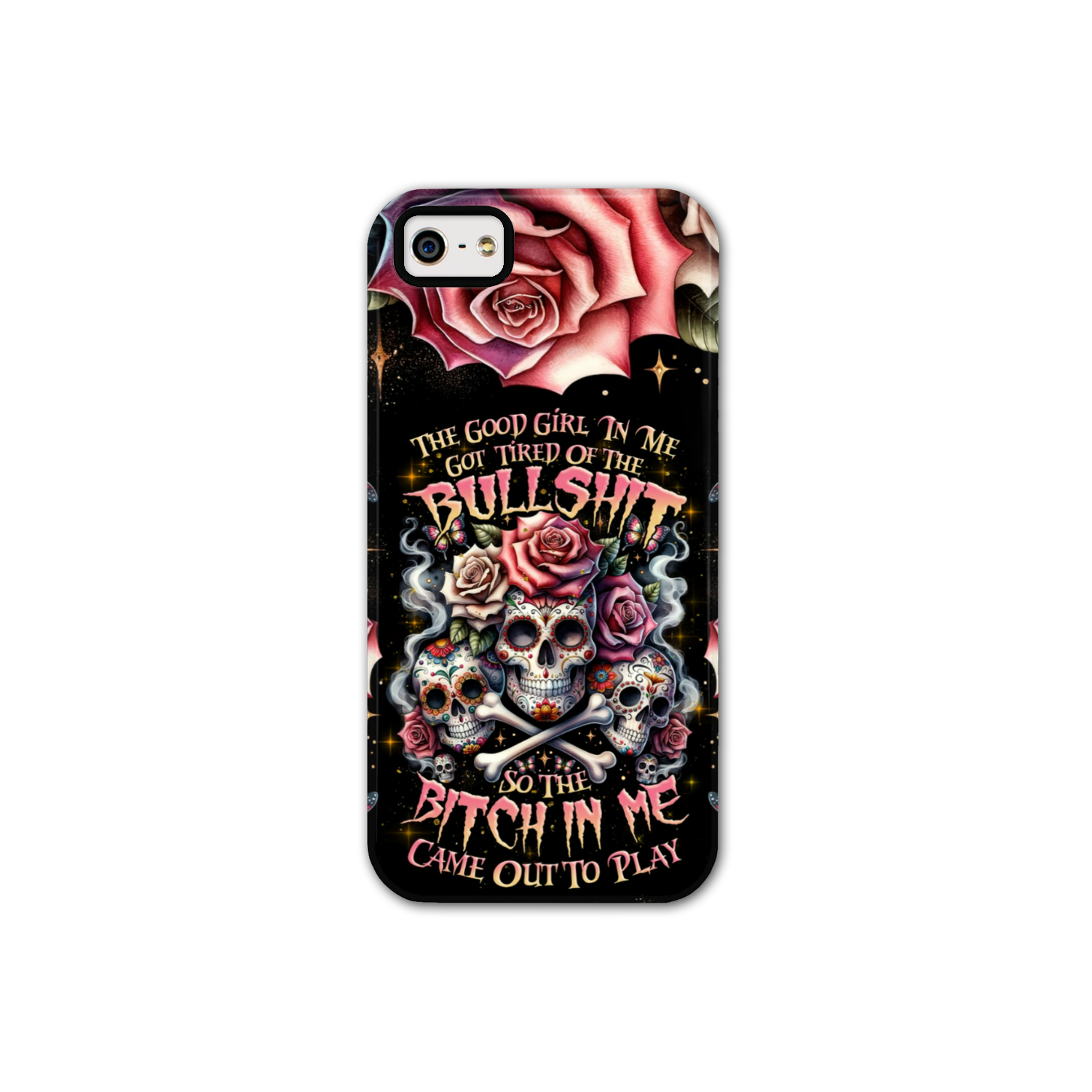 THE GOOD GIRL IN ME BONES SUGAR SKULL PHONE CASE - TLNZ2201243