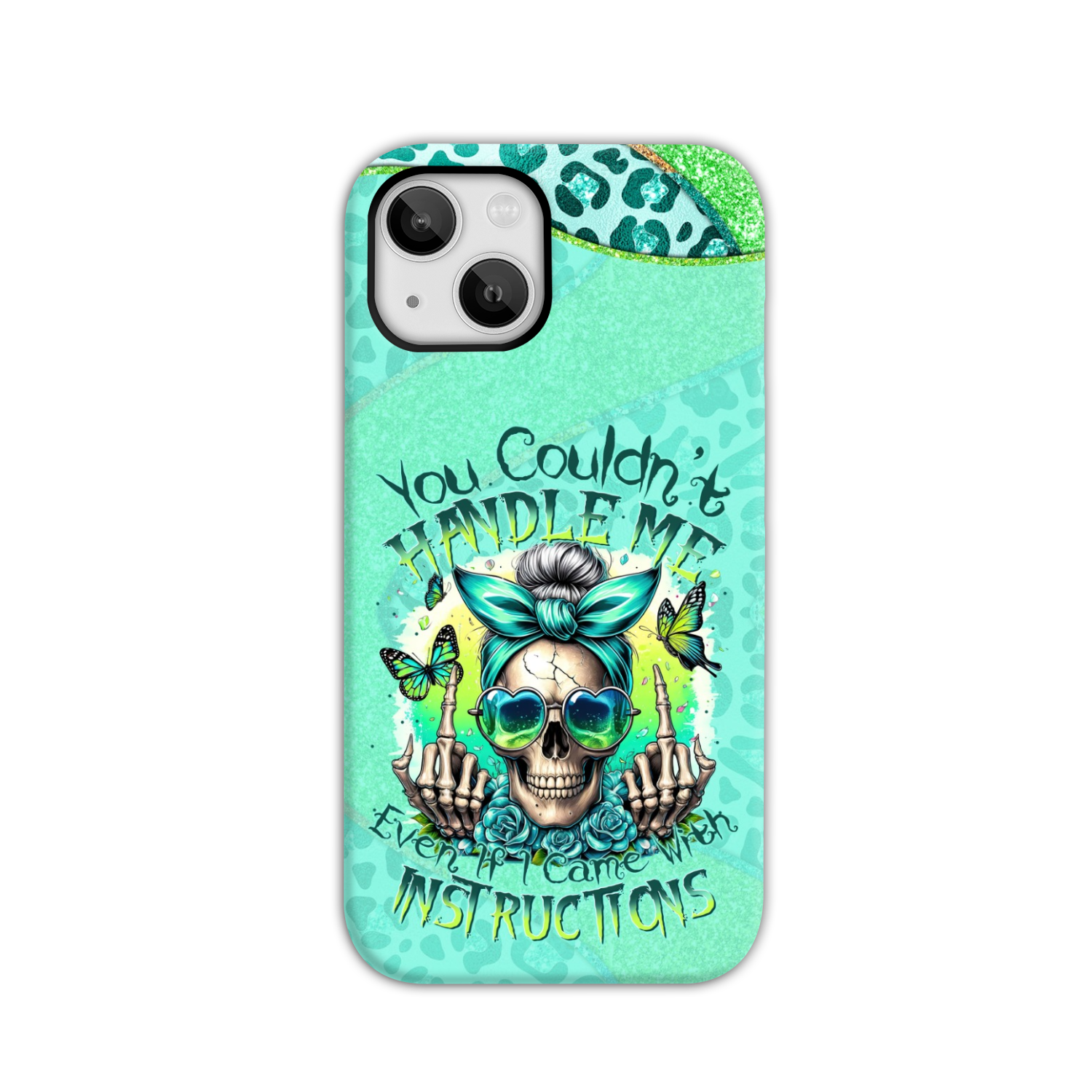 YOU COULDN'T HANDLE ME MESSY BUN TIE DYE PHONE CASE - TYTM1706249