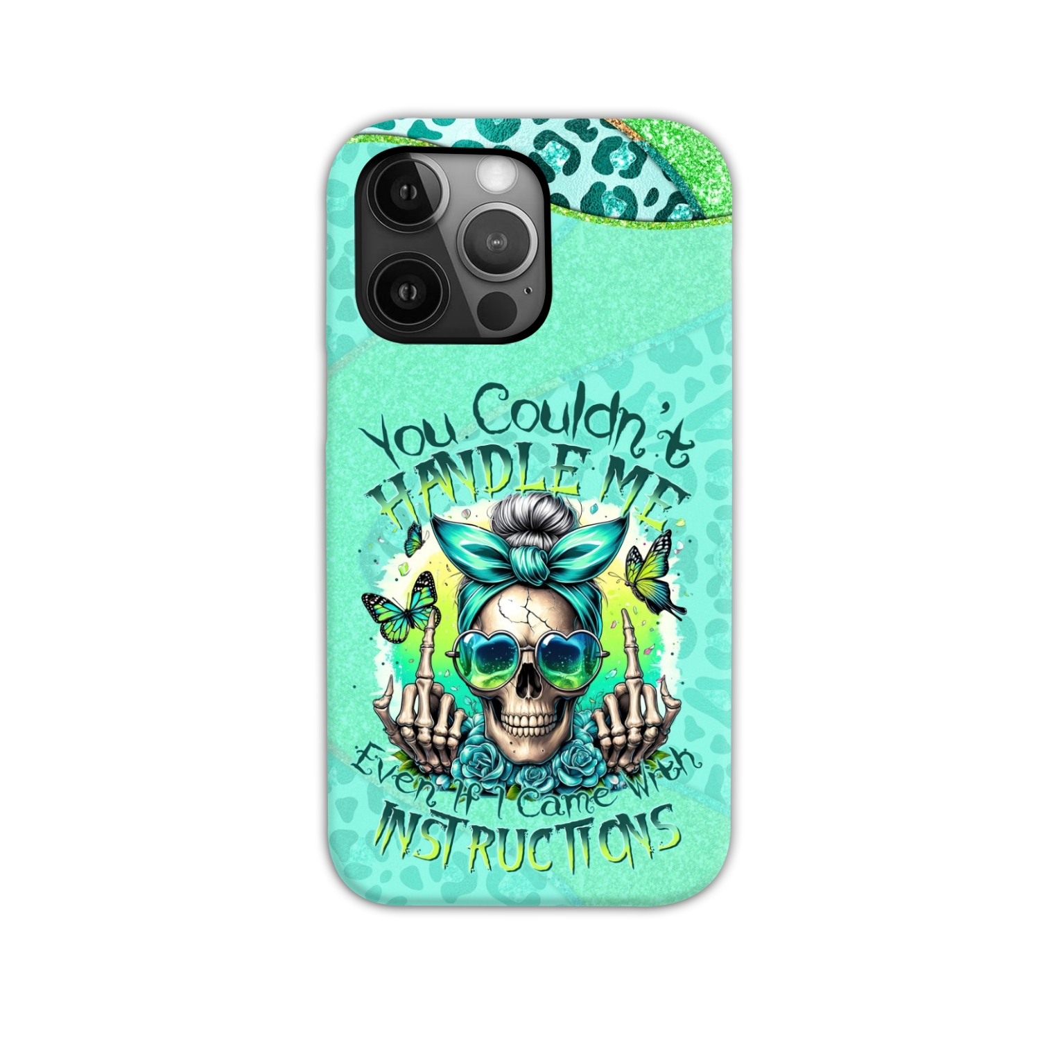 YOU COULDN'T HANDLE ME MESSY BUN TIE DYE PHONE CASE - TYTM1706249