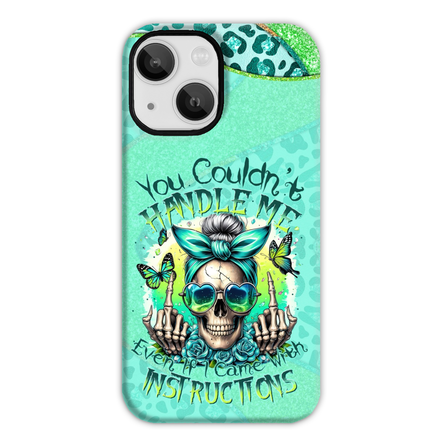 YOU COULDN'T HANDLE ME MESSY BUN TIE DYE PHONE CASE - TYTM1706249