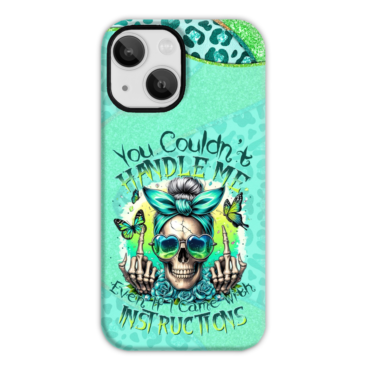 YOU COULDN'T HANDLE ME MESSY BUN TIE DYE PHONE CASE - TYTM1706249