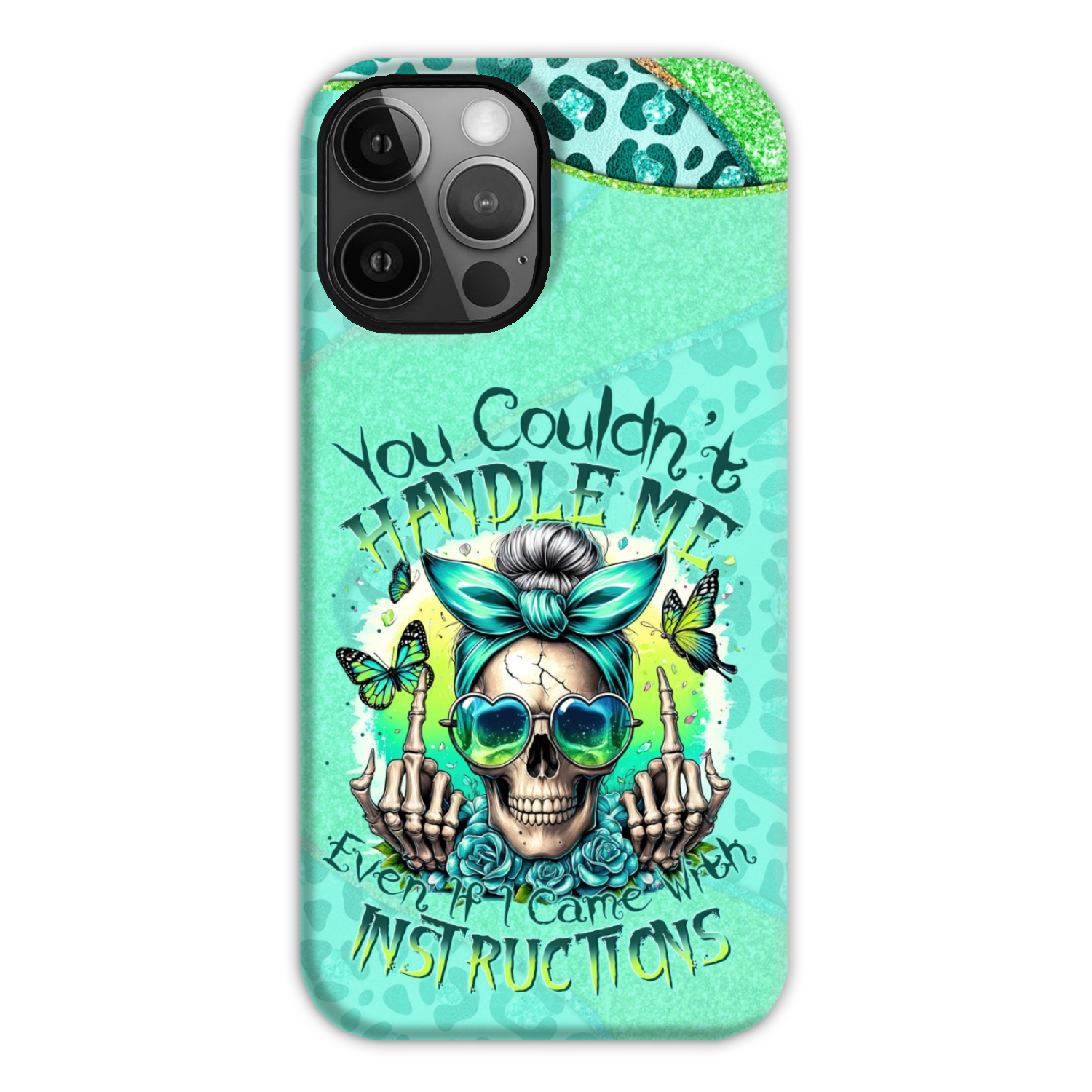 YOU COULDN'T HANDLE ME MESSY BUN TIE DYE PHONE CASE - TYTM1706249