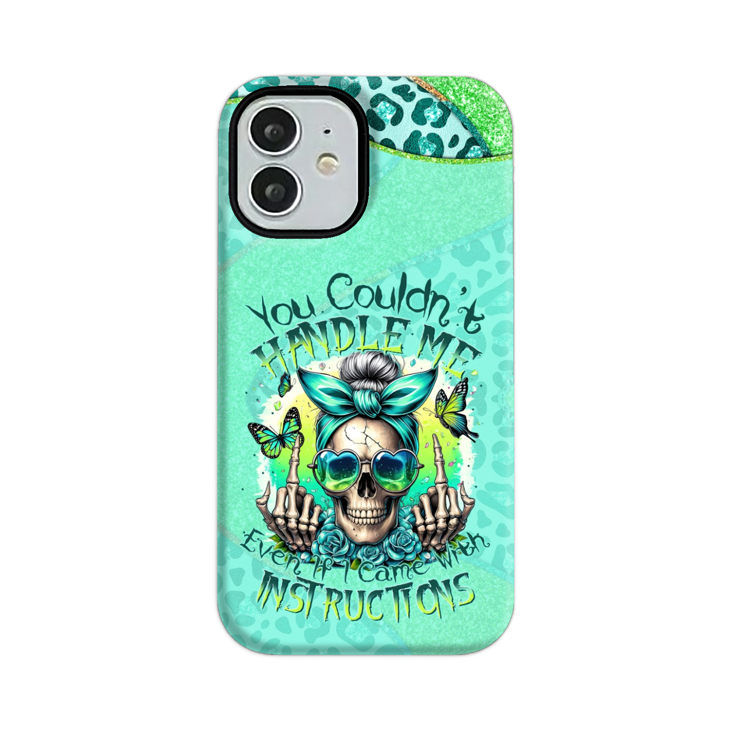 YOU COULDN'T HANDLE ME MESSY BUN TIE DYE PHONE CASE - TYTM1706249