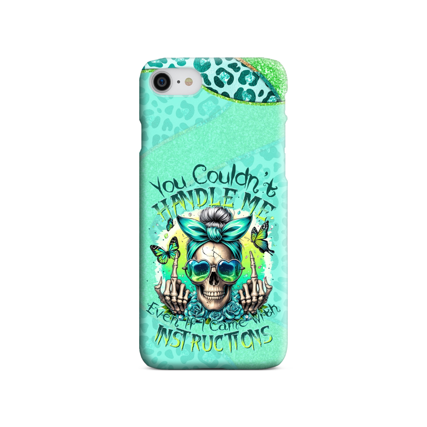 YOU COULDN'T HANDLE ME MESSY BUN TIE DYE PHONE CASE - TYTM1706249