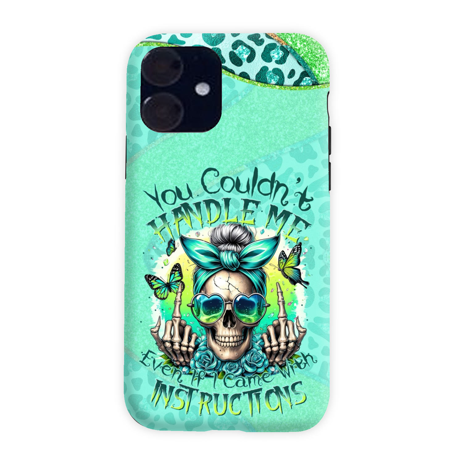 YOU COULDN'T HANDLE ME MESSY BUN TIE DYE PHONE CASE - TYTM1706249