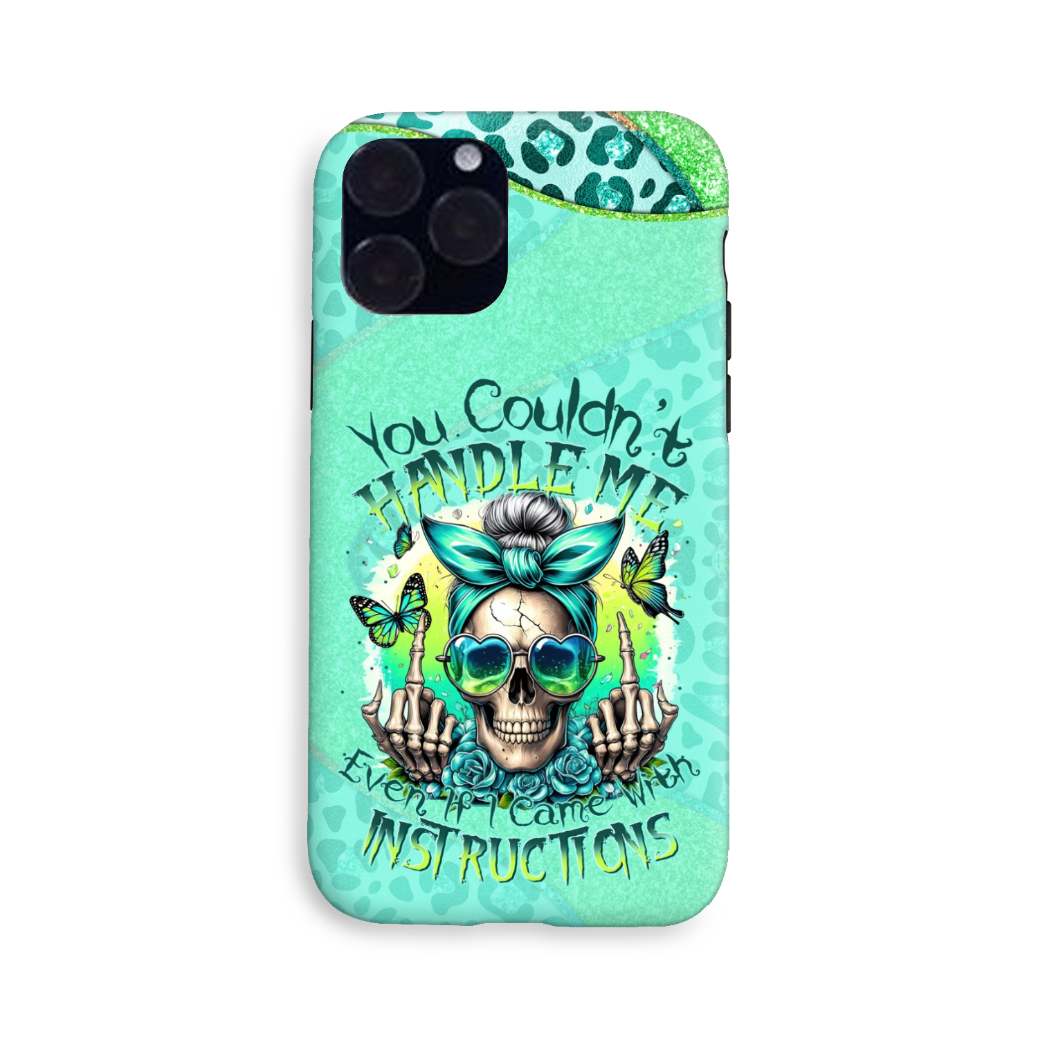 YOU COULDN'T HANDLE ME MESSY BUN TIE DYE PHONE CASE - TYTM1706249