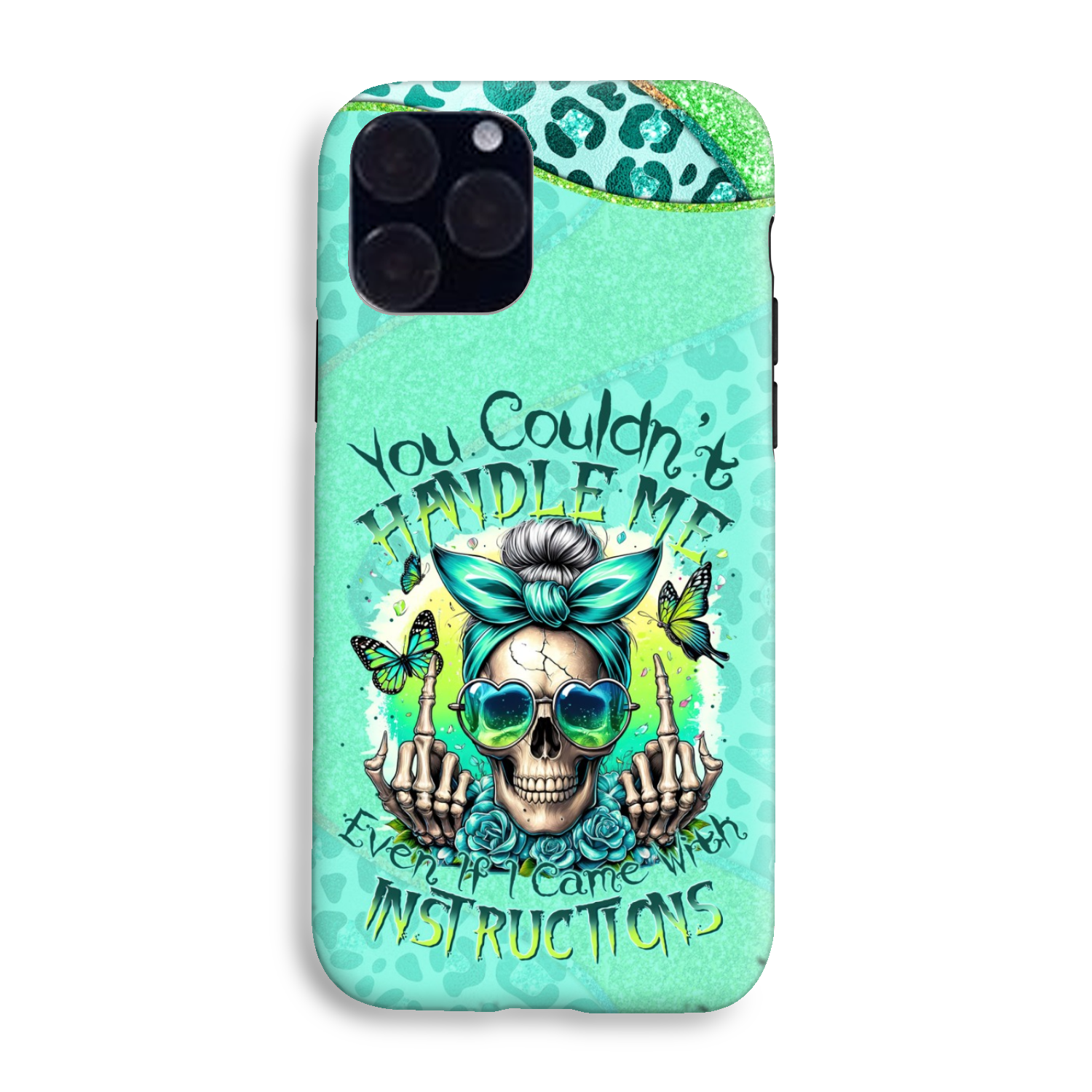 YOU COULDN'T HANDLE ME MESSY BUN TIE DYE PHONE CASE - TYTM1706249