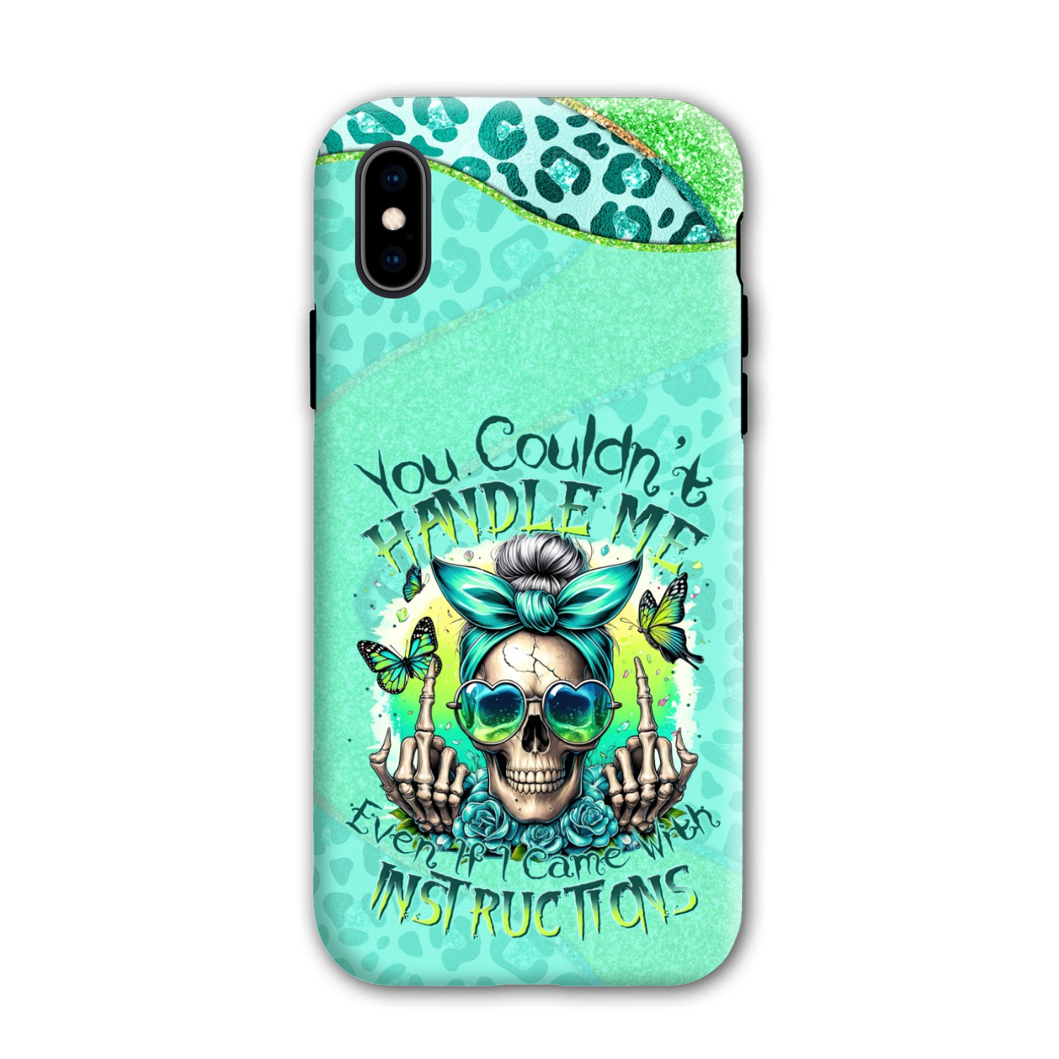 YOU COULDN'T HANDLE ME MESSY BUN TIE DYE PHONE CASE - TYTM1706249