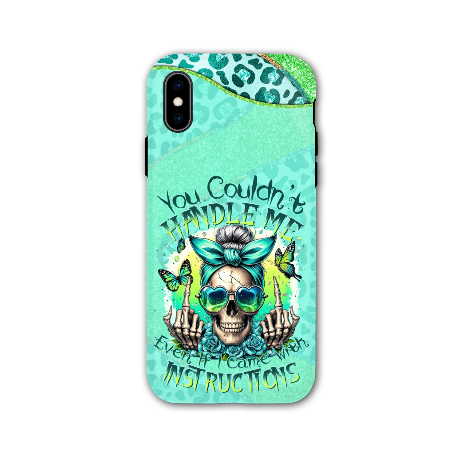 YOU COULDN'T HANDLE ME MESSY BUN TIE DYE PHONE CASE - TYTM1706249