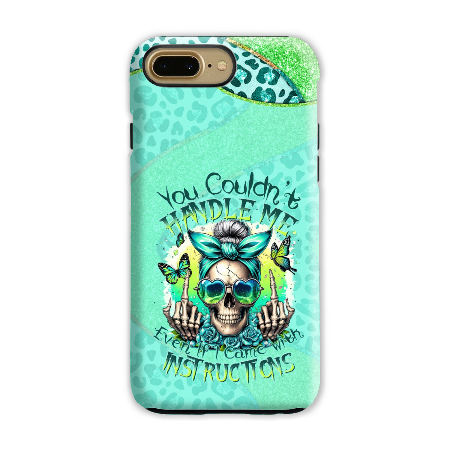 YOU COULDN'T HANDLE ME MESSY BUN TIE DYE PHONE CASE - TYTM1706249