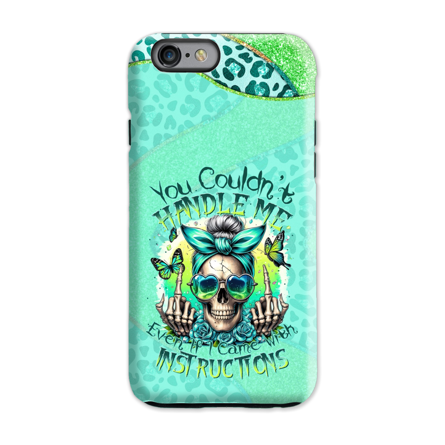 YOU COULDN'T HANDLE ME MESSY BUN TIE DYE PHONE CASE - TYTM1706249