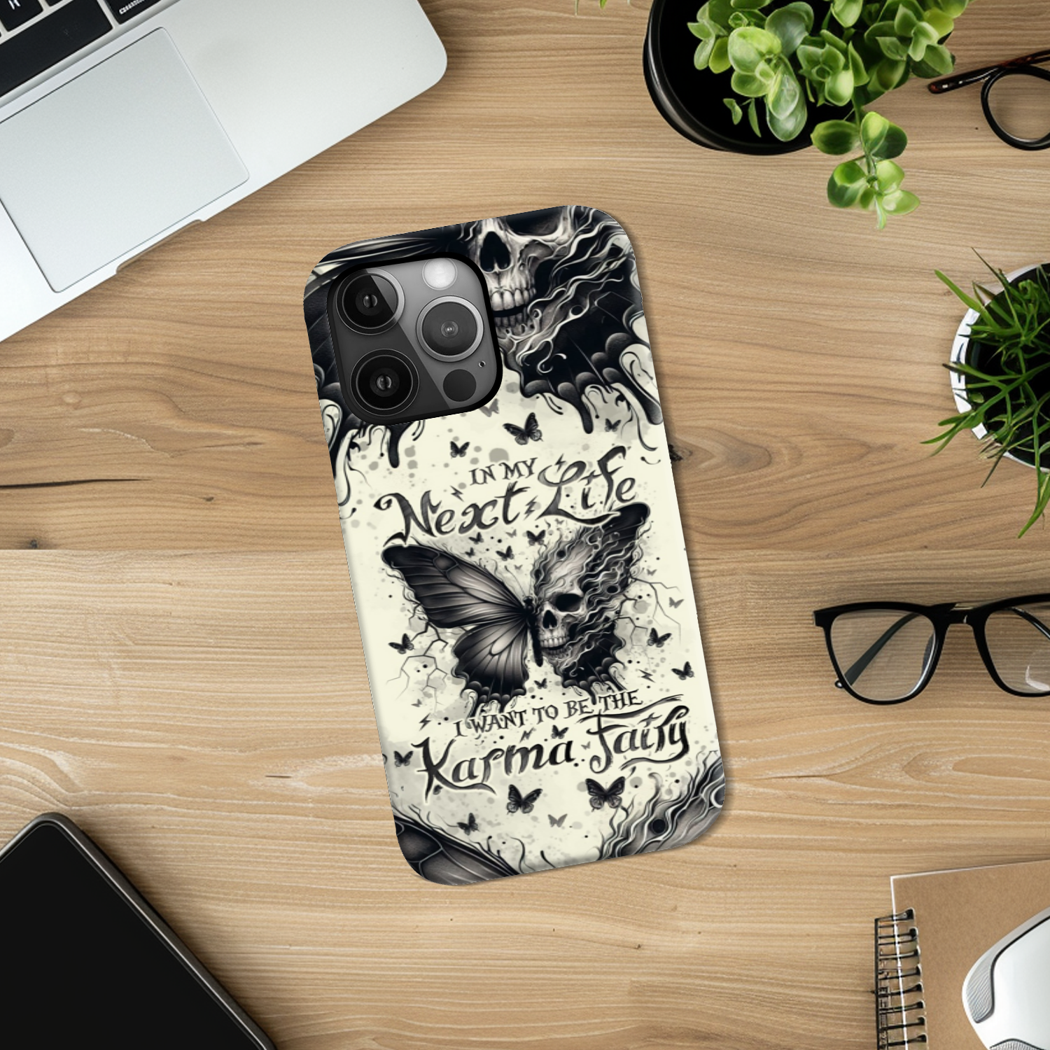 KARMA FAIRY SKULL BUTTERFLY PHONE CASE - TLNO2308241