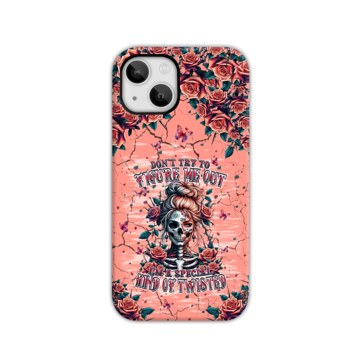 DON'T TRY TO FIGURE ME OUT SKULL LADY PHONE CASE - TLPQ2708241