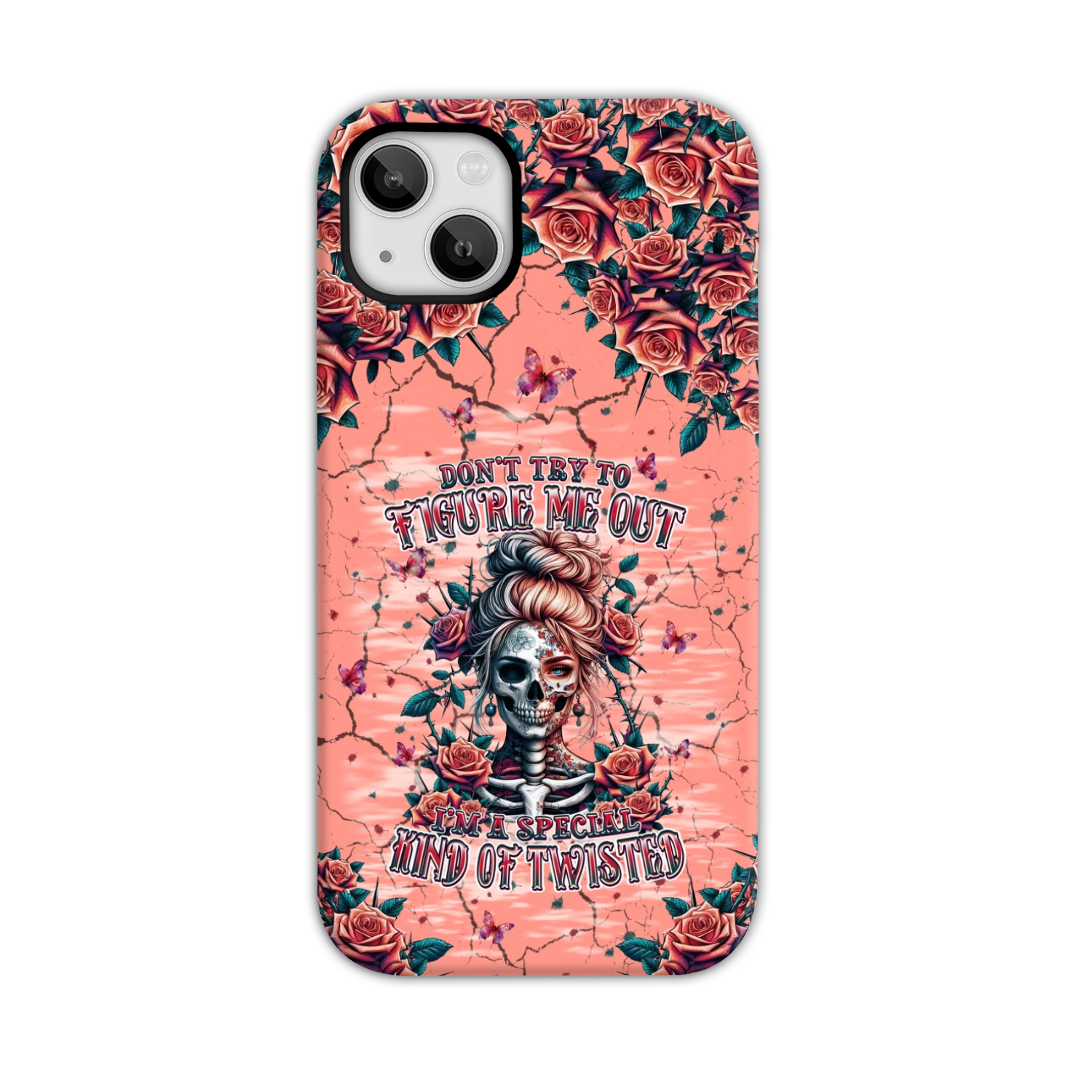 DON'T TRY TO FIGURE ME OUT SKULL LADY PHONE CASE - TLPQ2708241