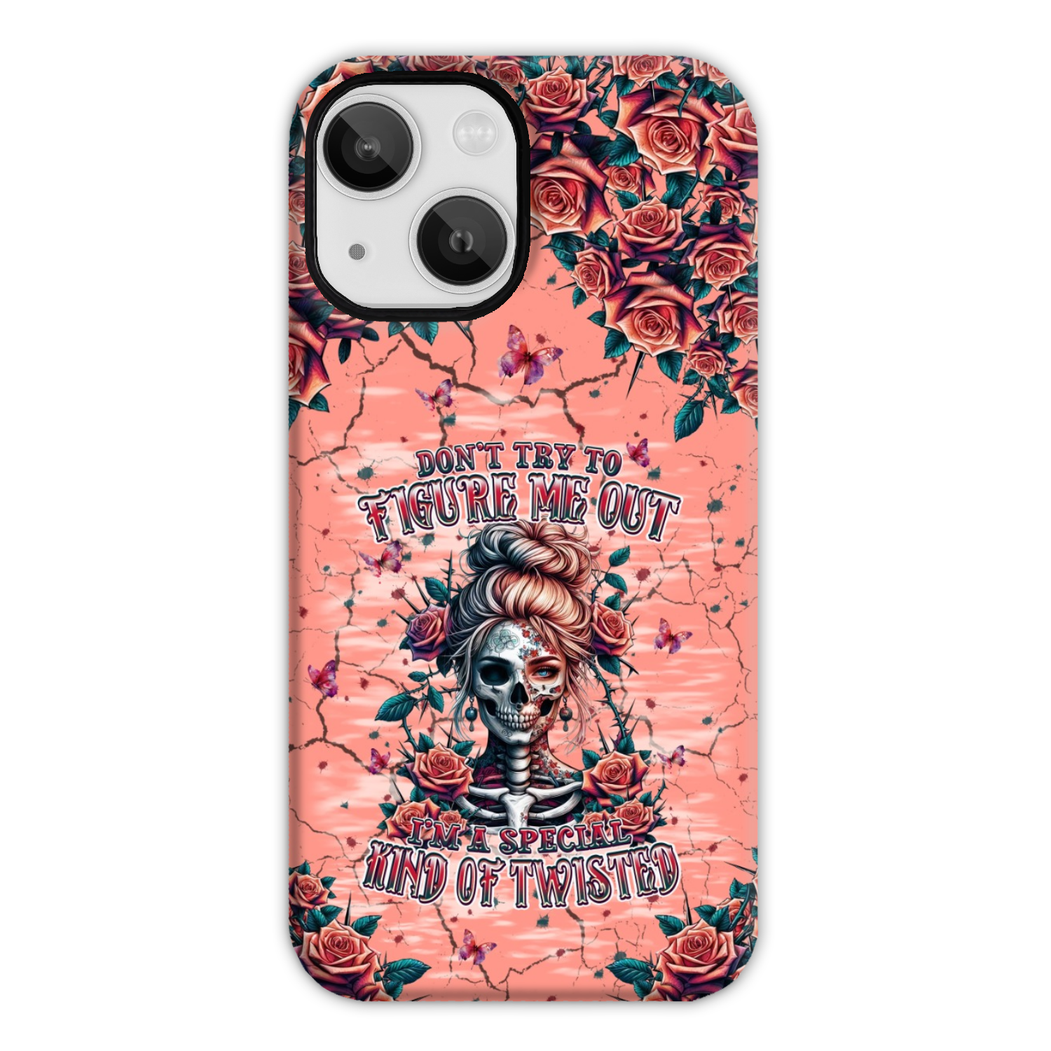 DON'T TRY TO FIGURE ME OUT SKULL LADY PHONE CASE - TLPQ2708241