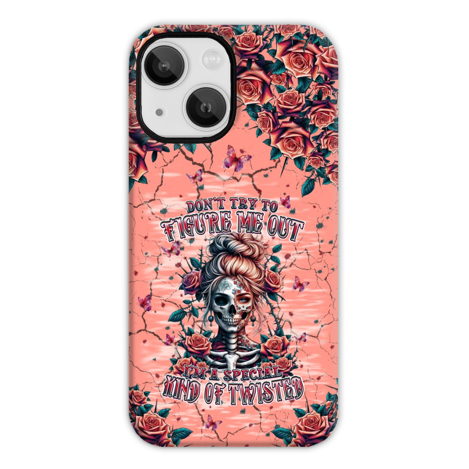 DON'T TRY TO FIGURE ME OUT SKULL LADY PHONE CASE - TLPQ2708241