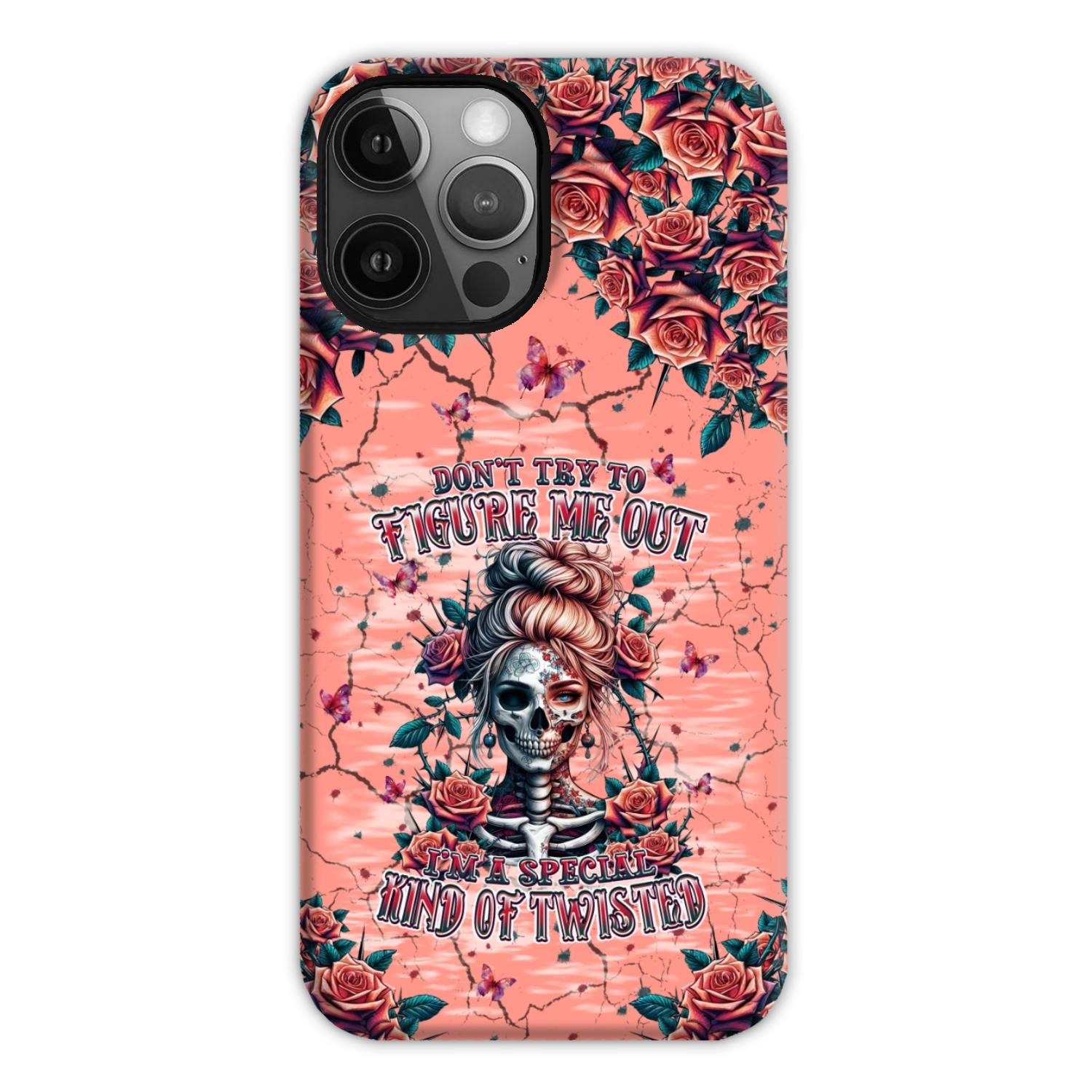 DON'T TRY TO FIGURE ME OUT SKULL LADY PHONE CASE - TLPQ2708241