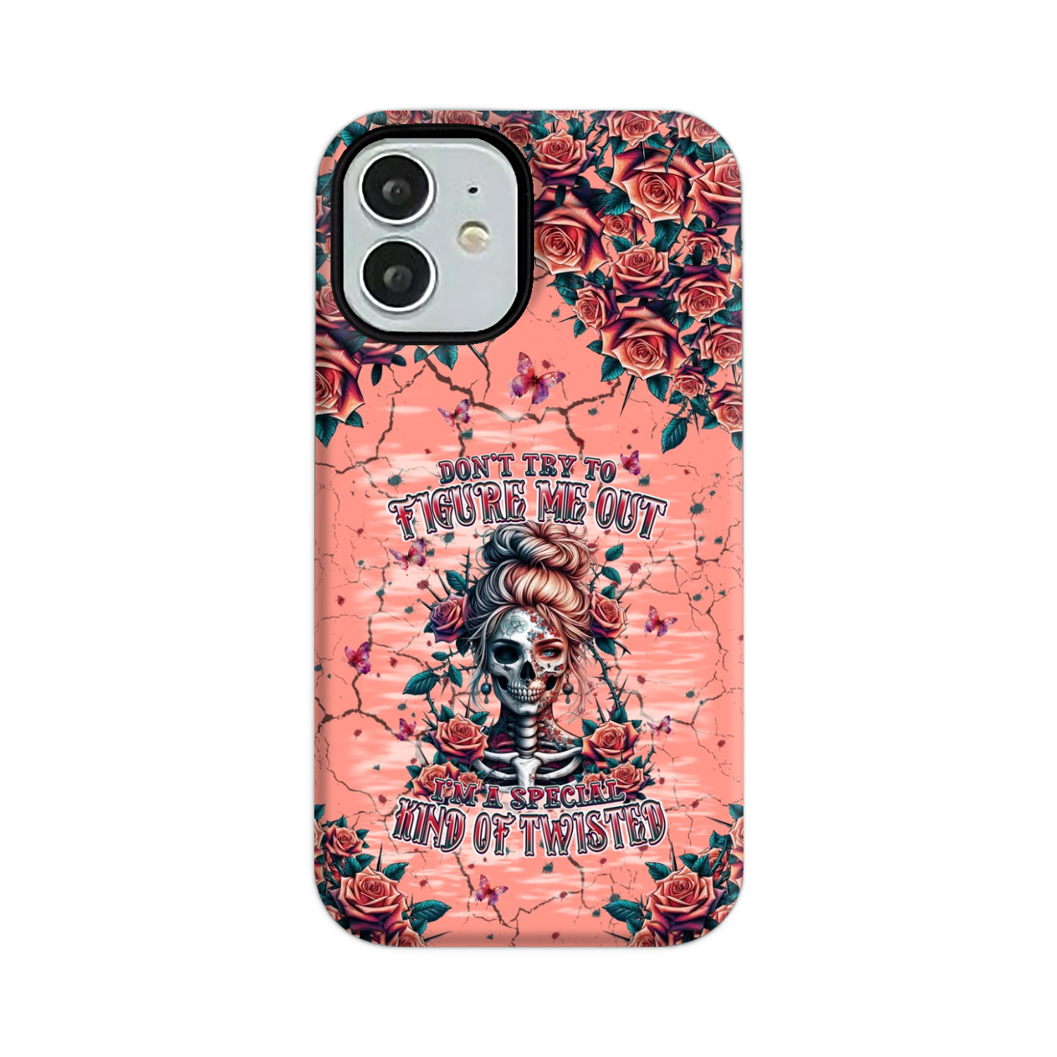 DON'T TRY TO FIGURE ME OUT SKULL LADY PHONE CASE - TLPQ2708241