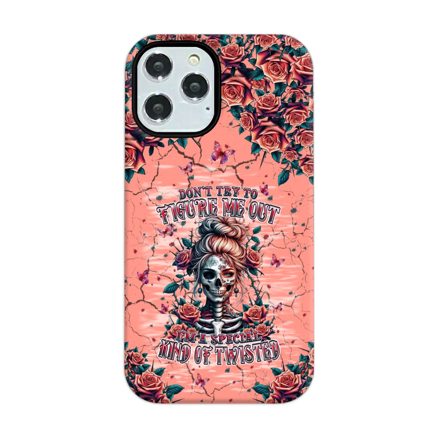 DON'T TRY TO FIGURE ME OUT SKULL LADY PHONE CASE - TLPQ2708241