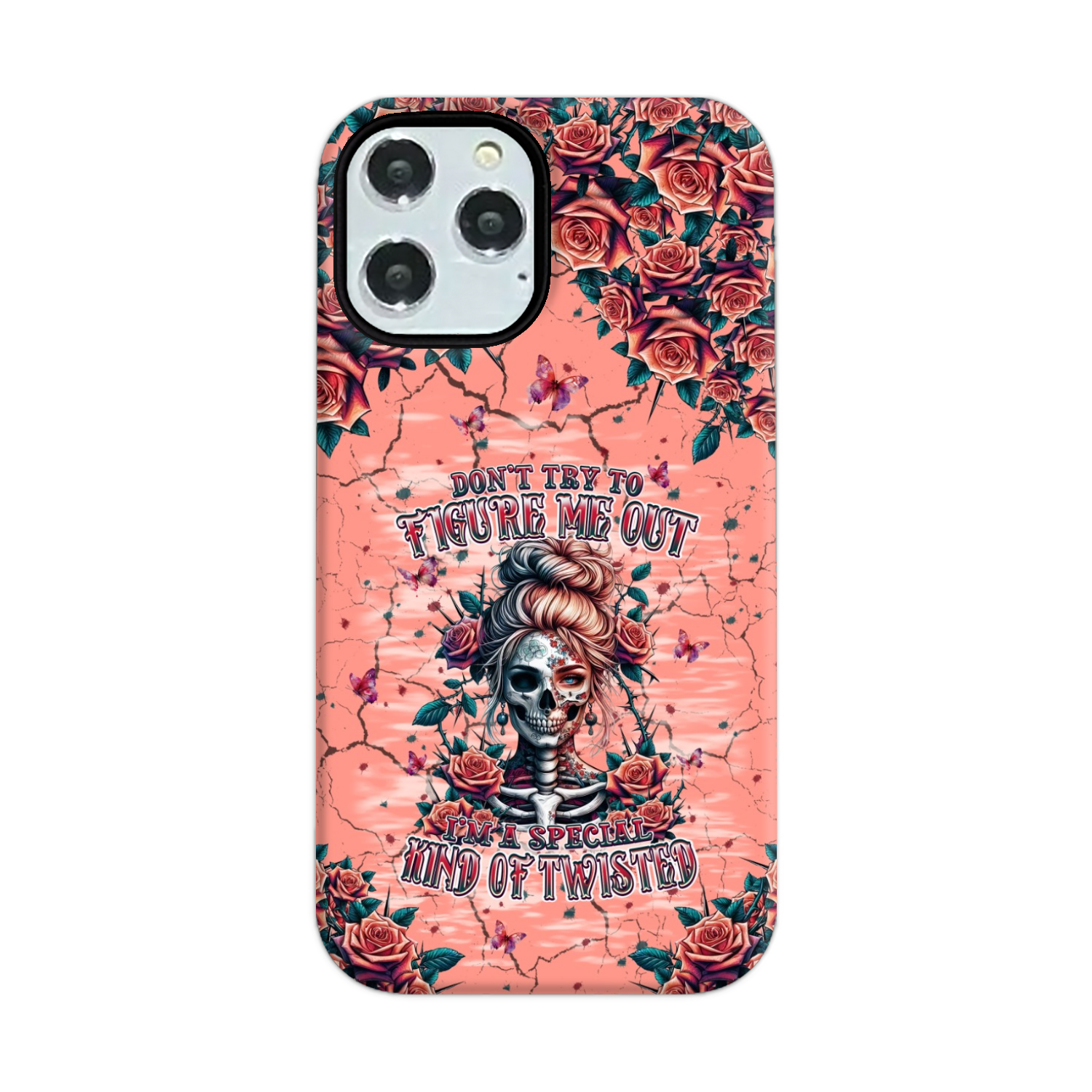 DON'T TRY TO FIGURE ME OUT SKULL LADY PHONE CASE - TLPQ2708241