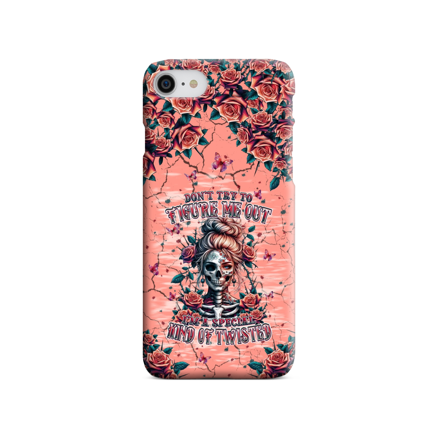 DON'T TRY TO FIGURE ME OUT SKULL LADY PHONE CASE - TLPQ2708241