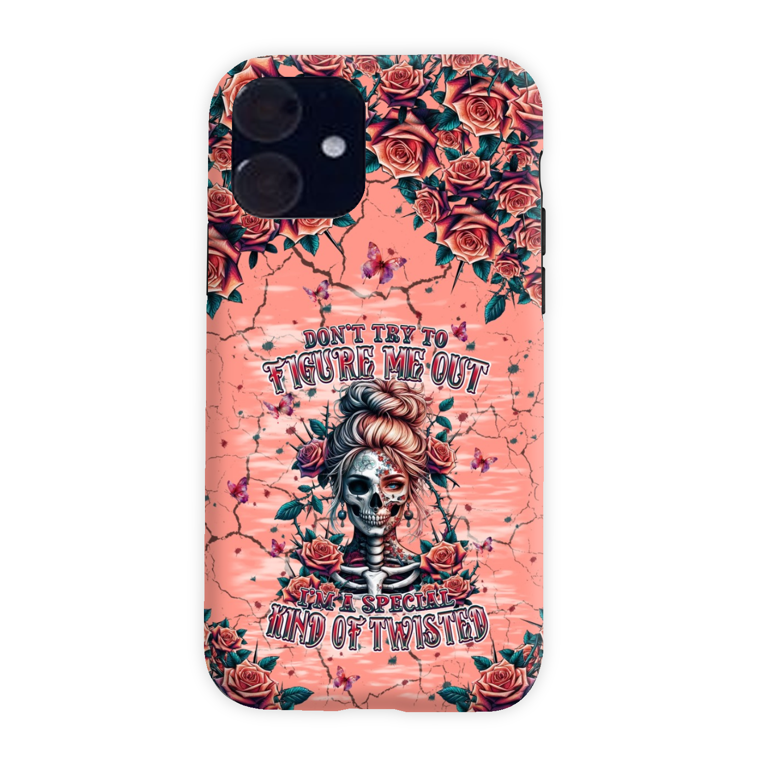 DON'T TRY TO FIGURE ME OUT SKULL LADY PHONE CASE - TLPQ2708241