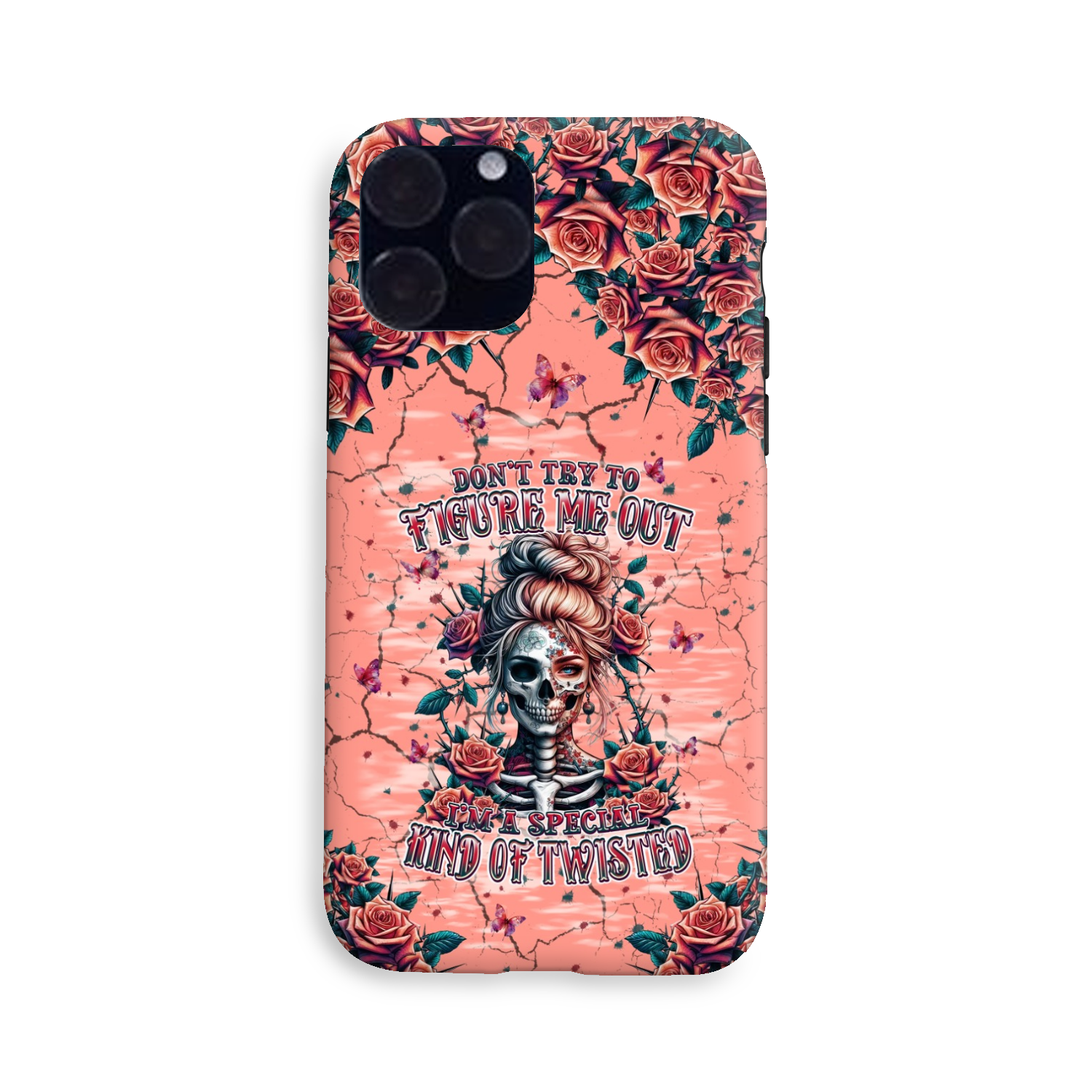 DON'T TRY TO FIGURE ME OUT SKULL LADY PHONE CASE - TLPQ2708241