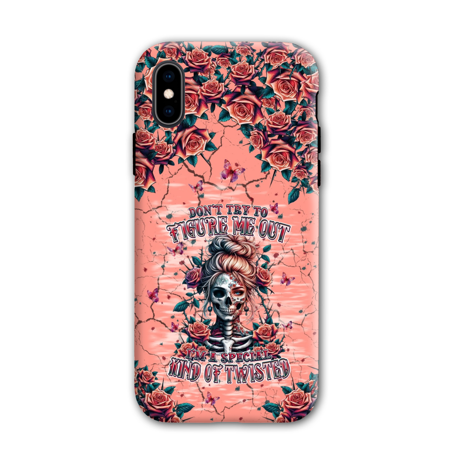 DON'T TRY TO FIGURE ME OUT SKULL LADY PHONE CASE - TLPQ2708241