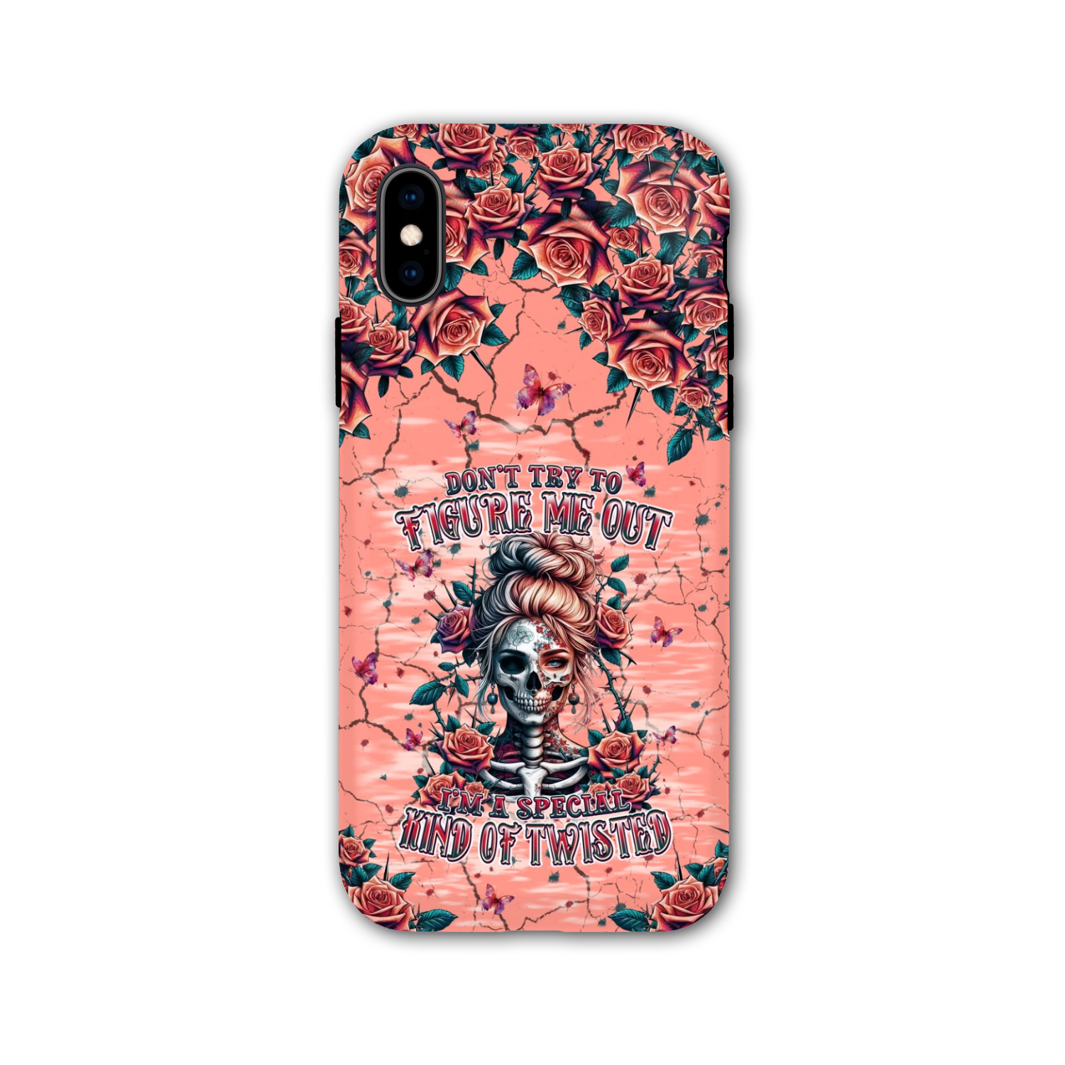 DON'T TRY TO FIGURE ME OUT SKULL LADY PHONE CASE - TLPQ2708241