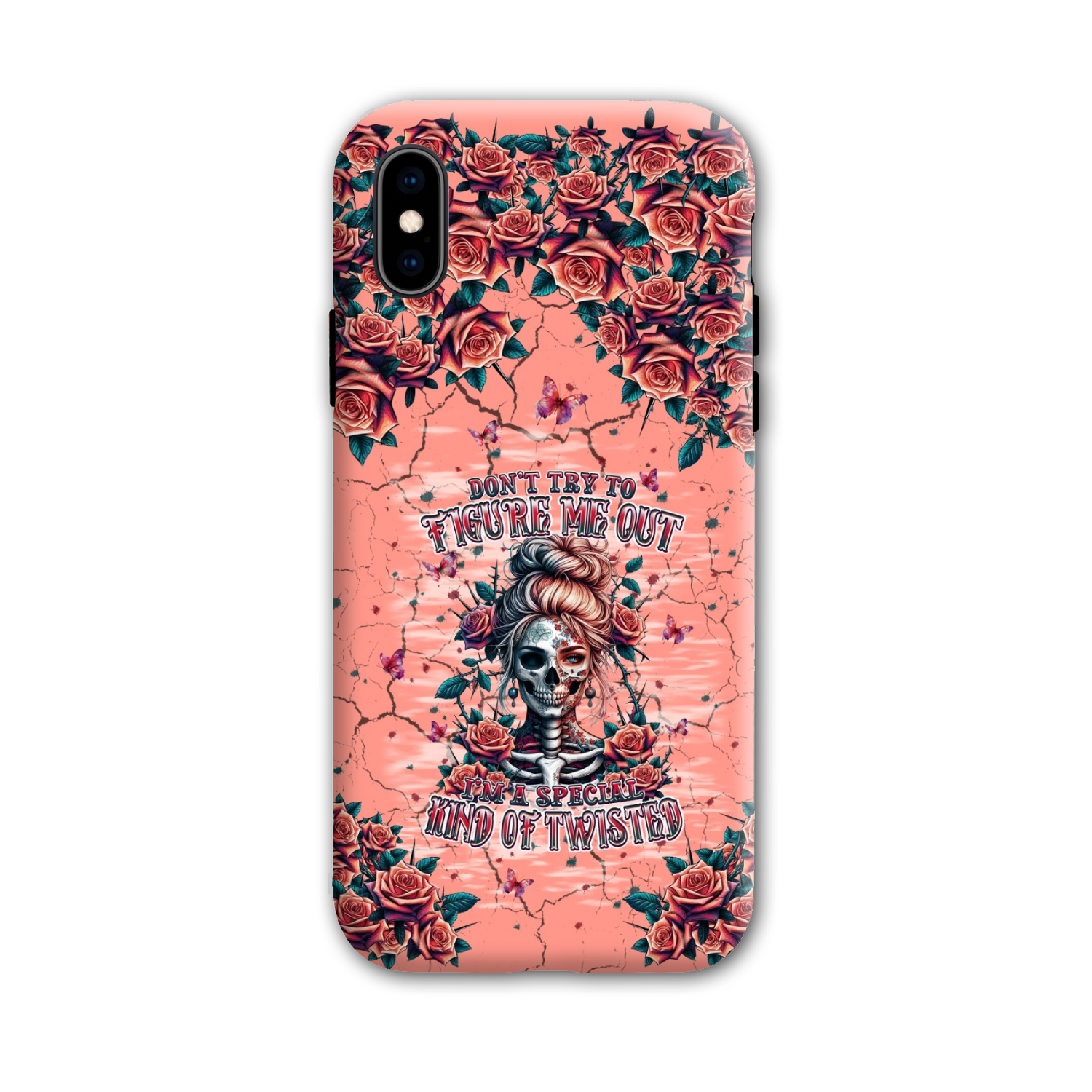 DON'T TRY TO FIGURE ME OUT SKULL LADY PHONE CASE - TLPQ2708241