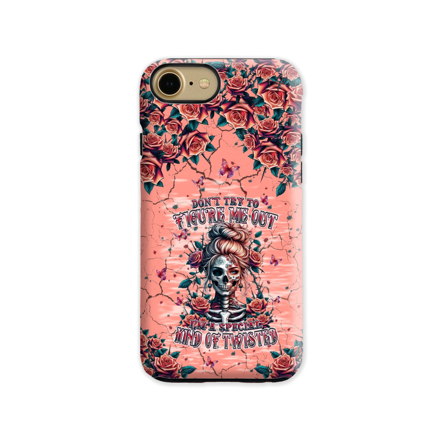 DON'T TRY TO FIGURE ME OUT SKULL LADY PHONE CASE - TLPQ2708241