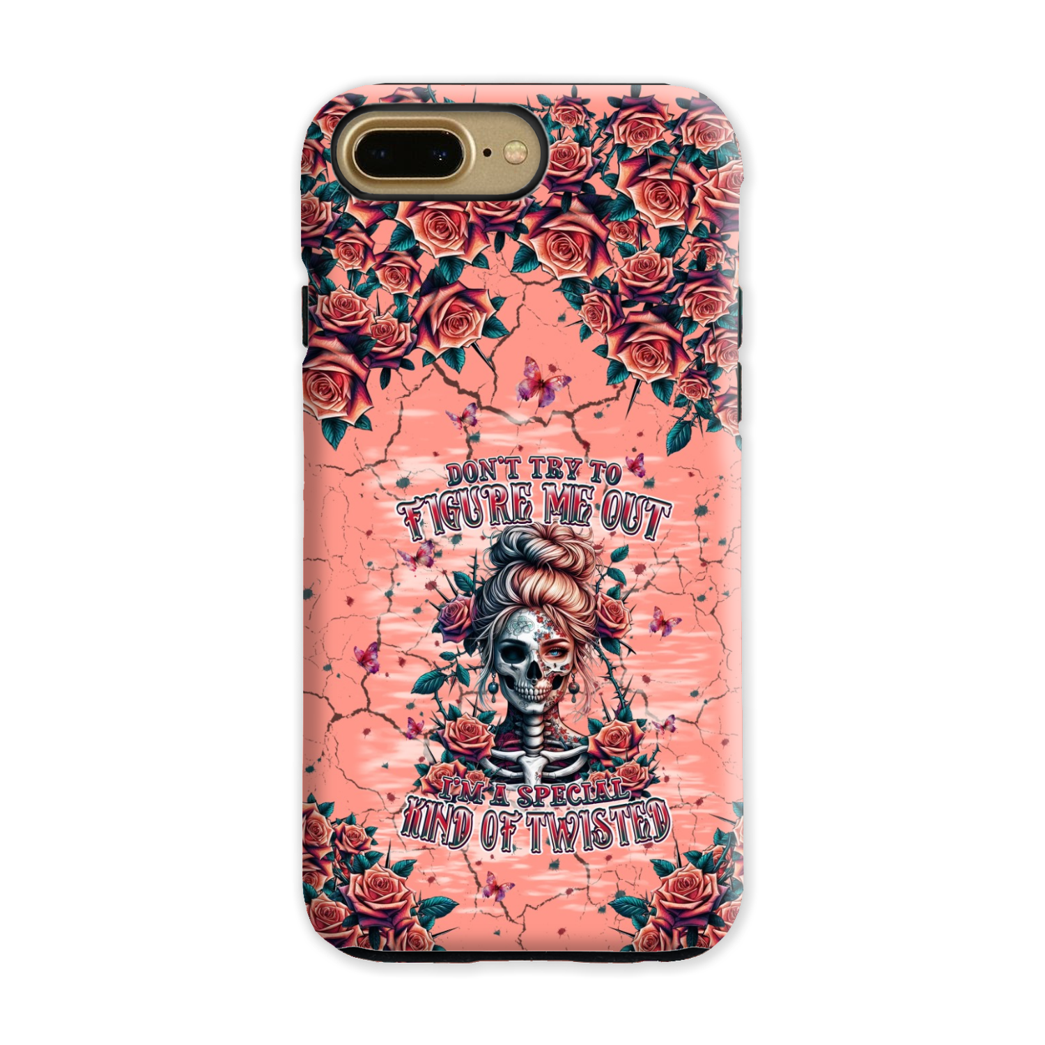 DON'T TRY TO FIGURE ME OUT SKULL LADY PHONE CASE - TLPQ2708241