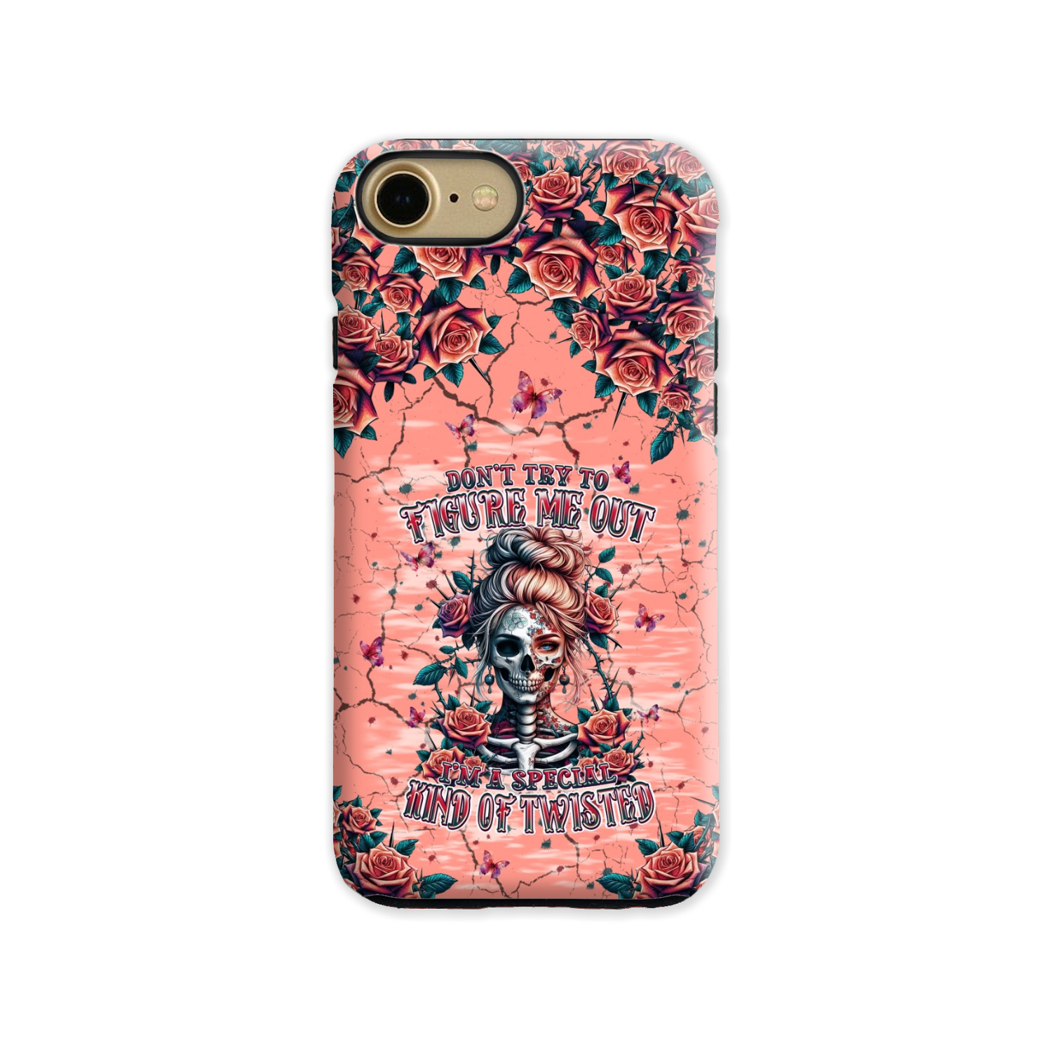 DON'T TRY TO FIGURE ME OUT SKULL LADY PHONE CASE - TLPQ2708241