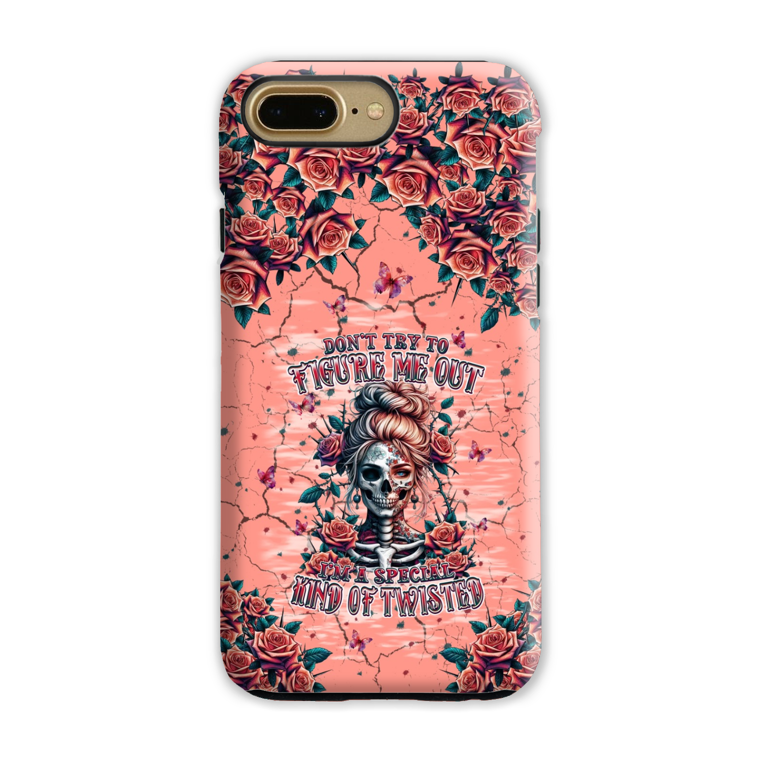 DON'T TRY TO FIGURE ME OUT SKULL LADY PHONE CASE - TLPQ2708241