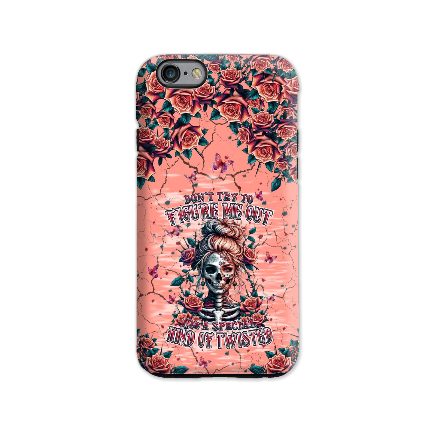 DON'T TRY TO FIGURE ME OUT SKULL LADY PHONE CASE - TLPQ2708241