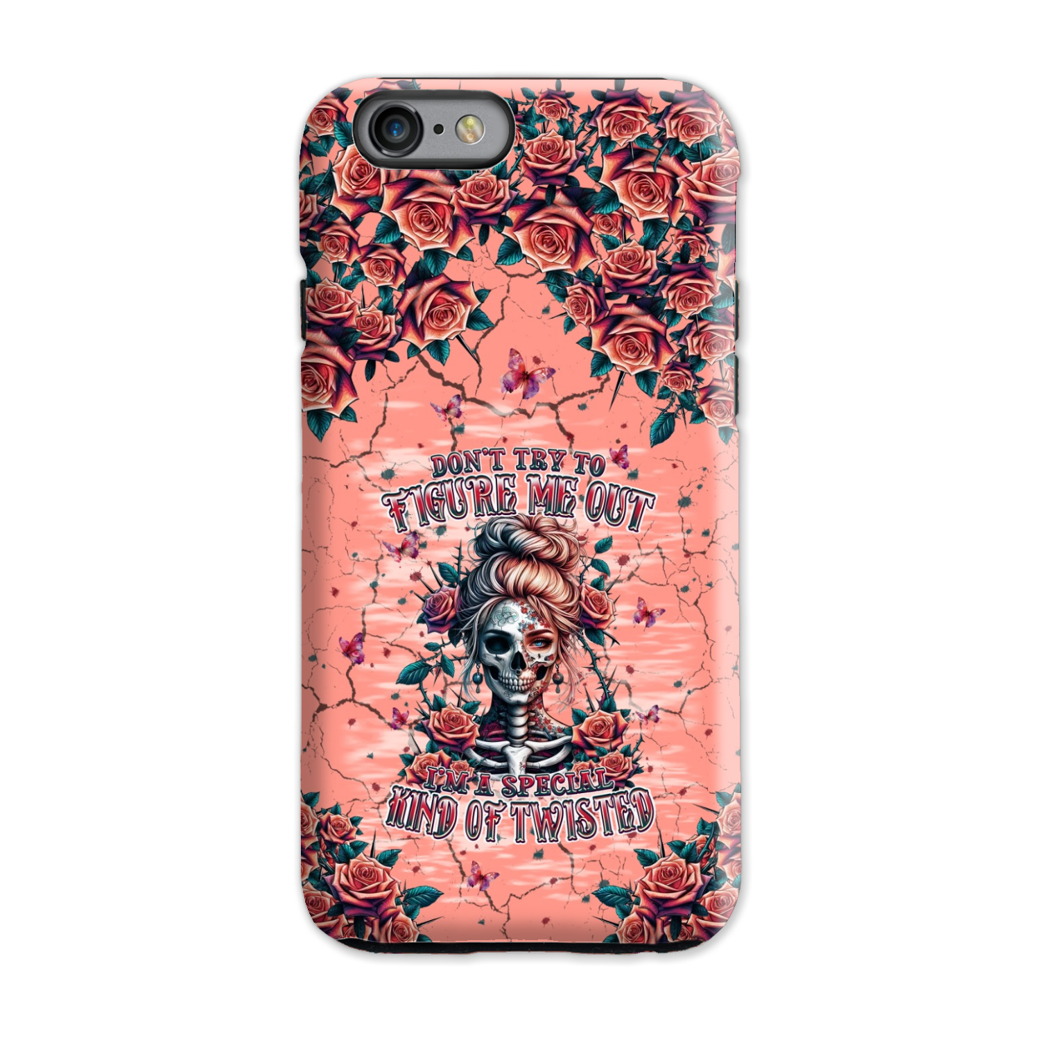 DON'T TRY TO FIGURE ME OUT SKULL LADY PHONE CASE - TLPQ2708241