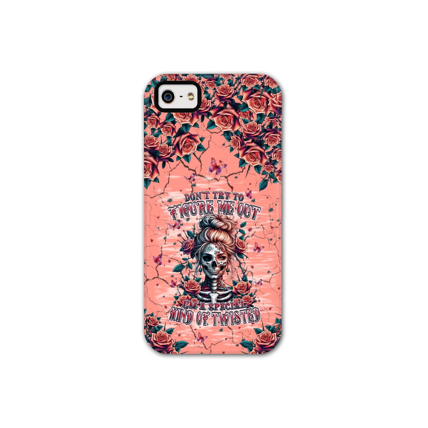 DON'T TRY TO FIGURE ME OUT SKULL LADY PHONE CASE - TLPQ2708241