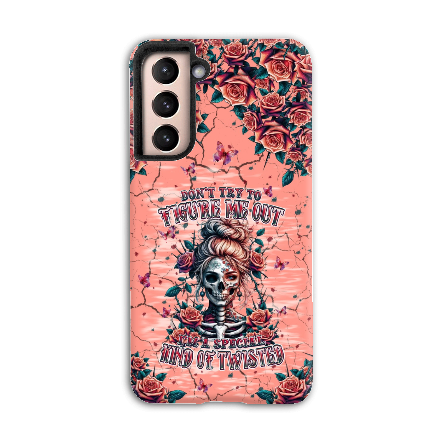 DON'T TRY TO FIGURE ME OUT SKULL LADY PHONE CASE - TLPQ2708241